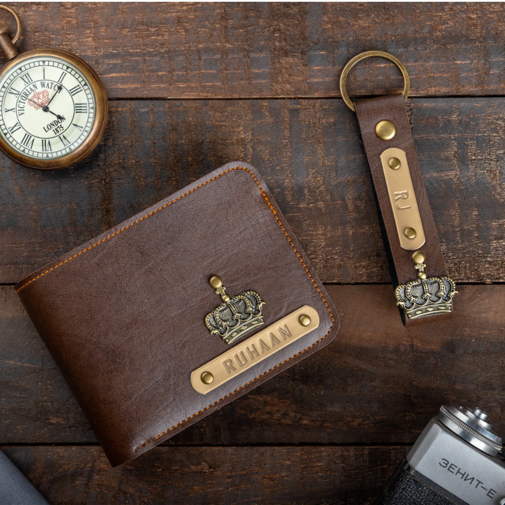 Men's Wallet & Keychain With Free Charm