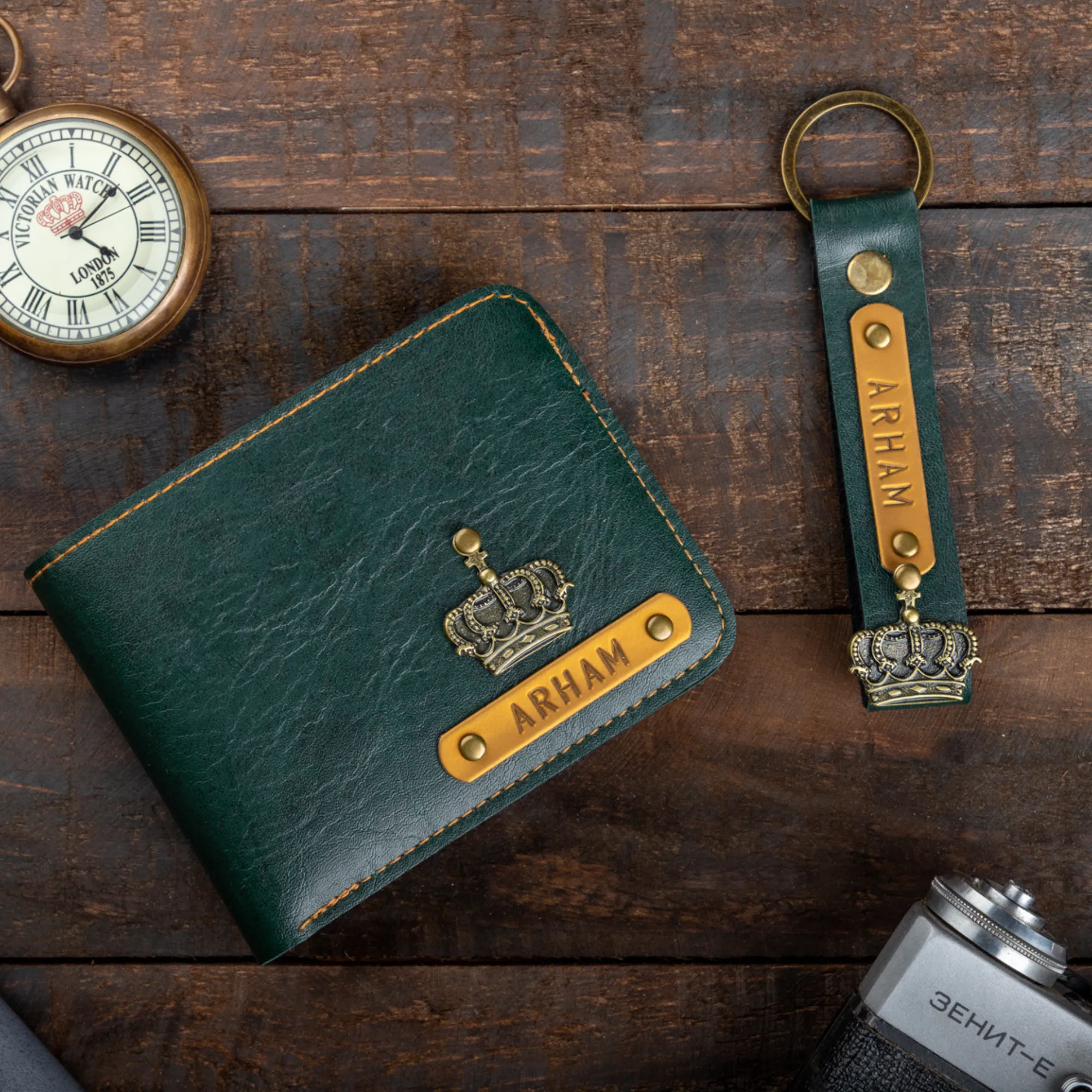 Men's Wallet & Keychain With Free Charm