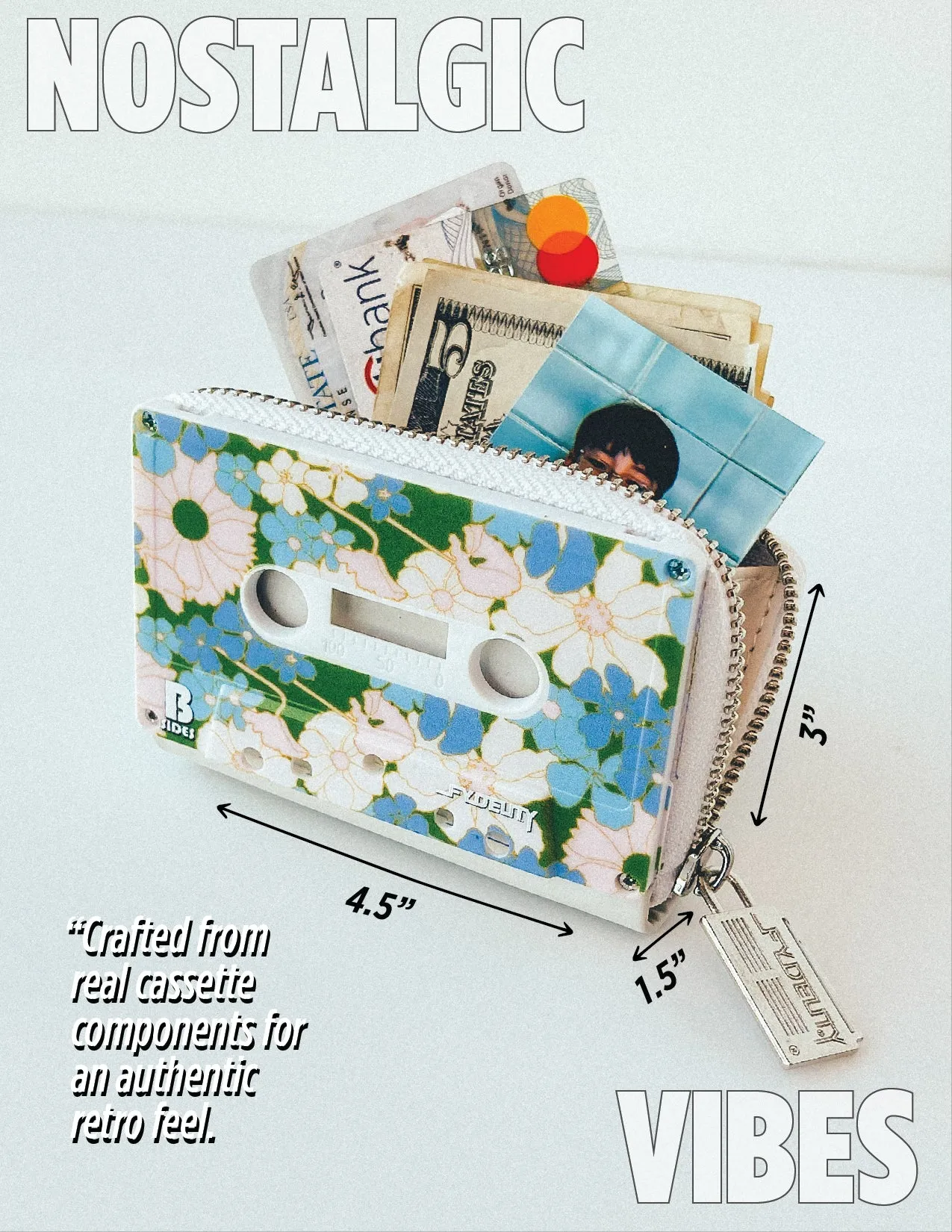 Mixtape Wallet | Pink Blue Retro Floral