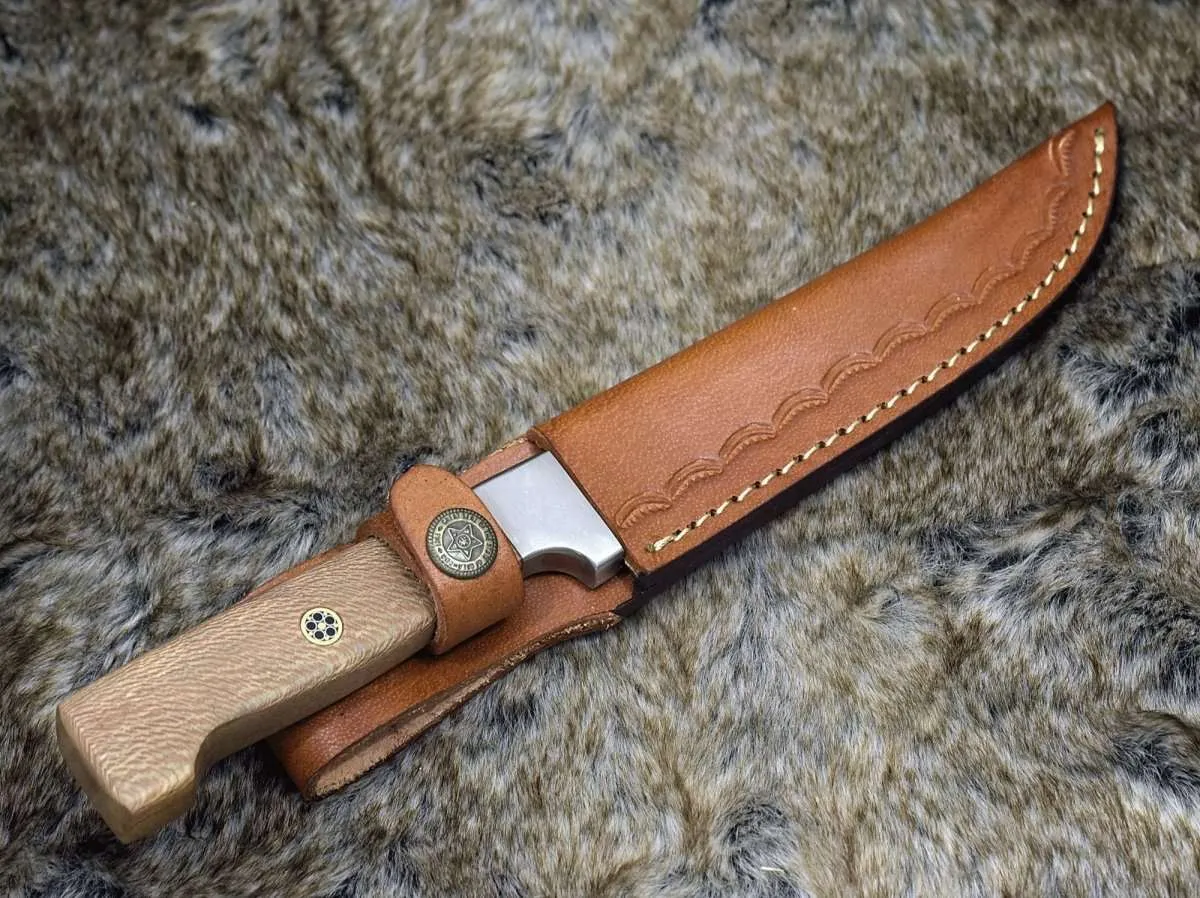 Monarch Damascus Fillet Knife with Leopard Wood Handle