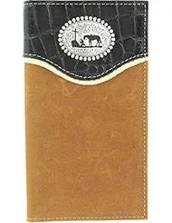 Nocona Men's Croc Print Overlay Cowboy Prayer Concho Rodeo Wallet N5410644