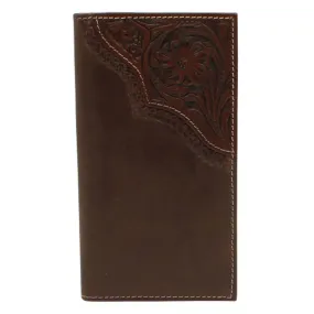 Nocona Men's Floral Tooled Edge Brown Rodeo Wallet N500035002