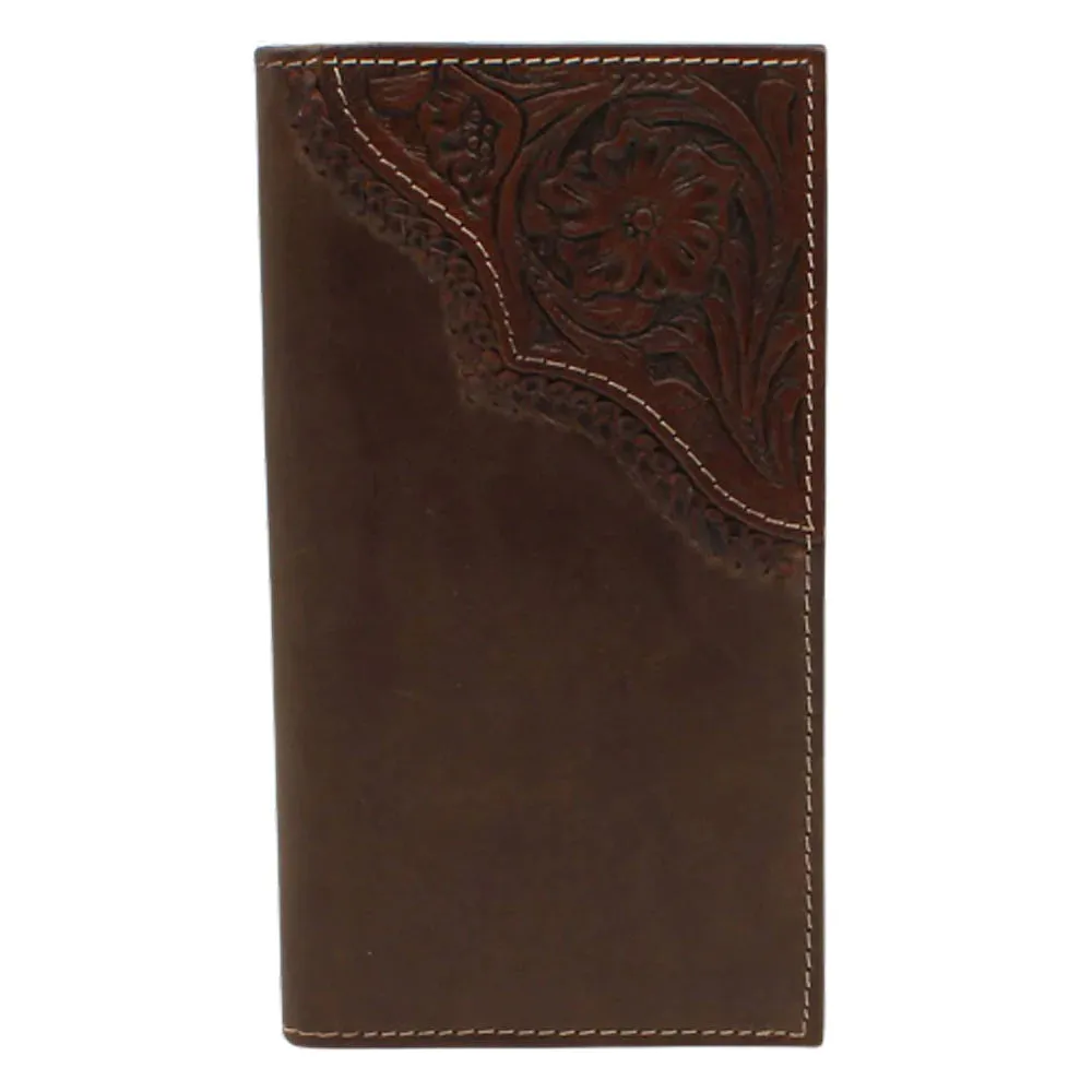 Nocona Men's Floral Tooled Edge Brown Rodeo Wallet N500035002