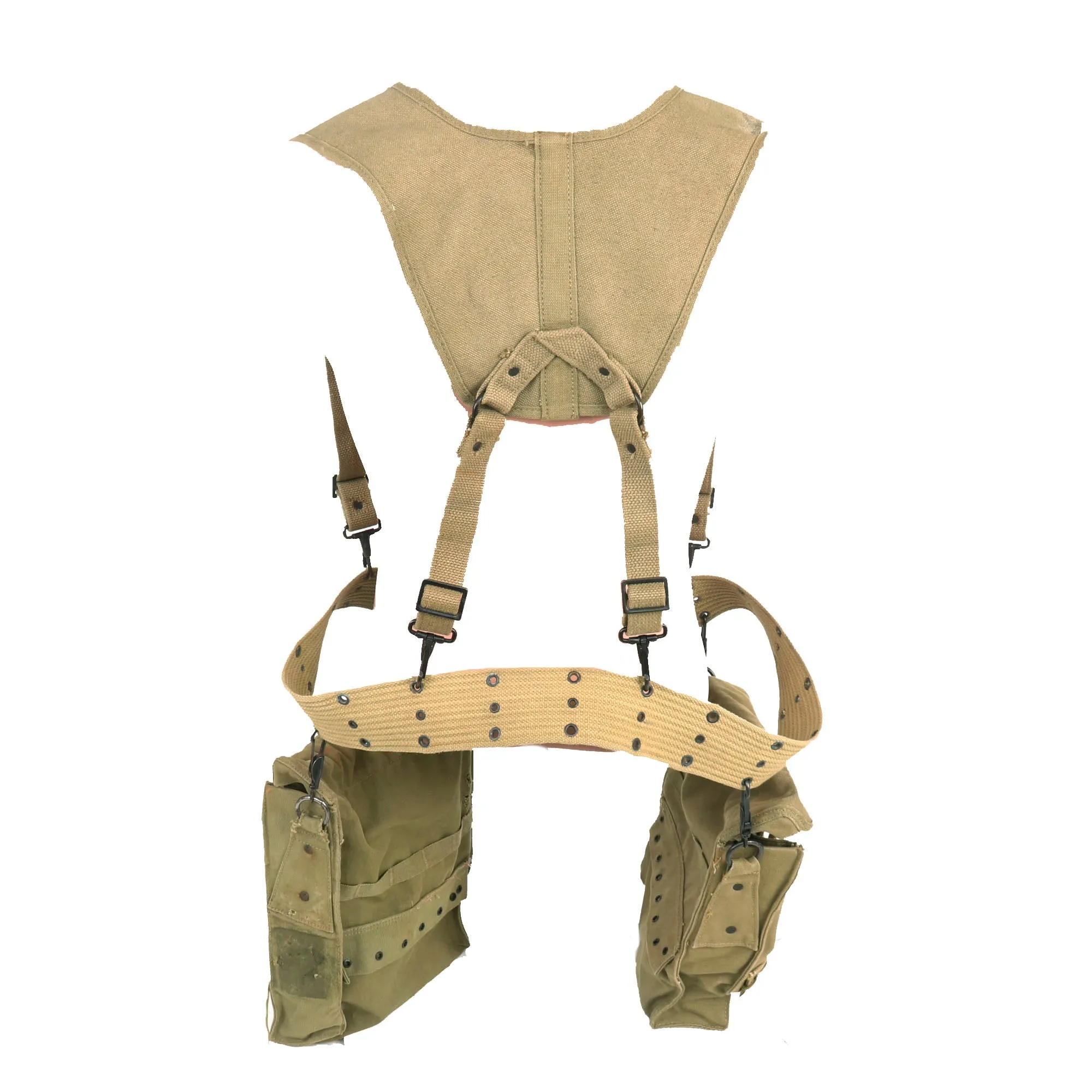 Original U.S. WWII Medic’s Belt Rig with Pouches & Vials - Reproduction Suspenders & Vial Carrier