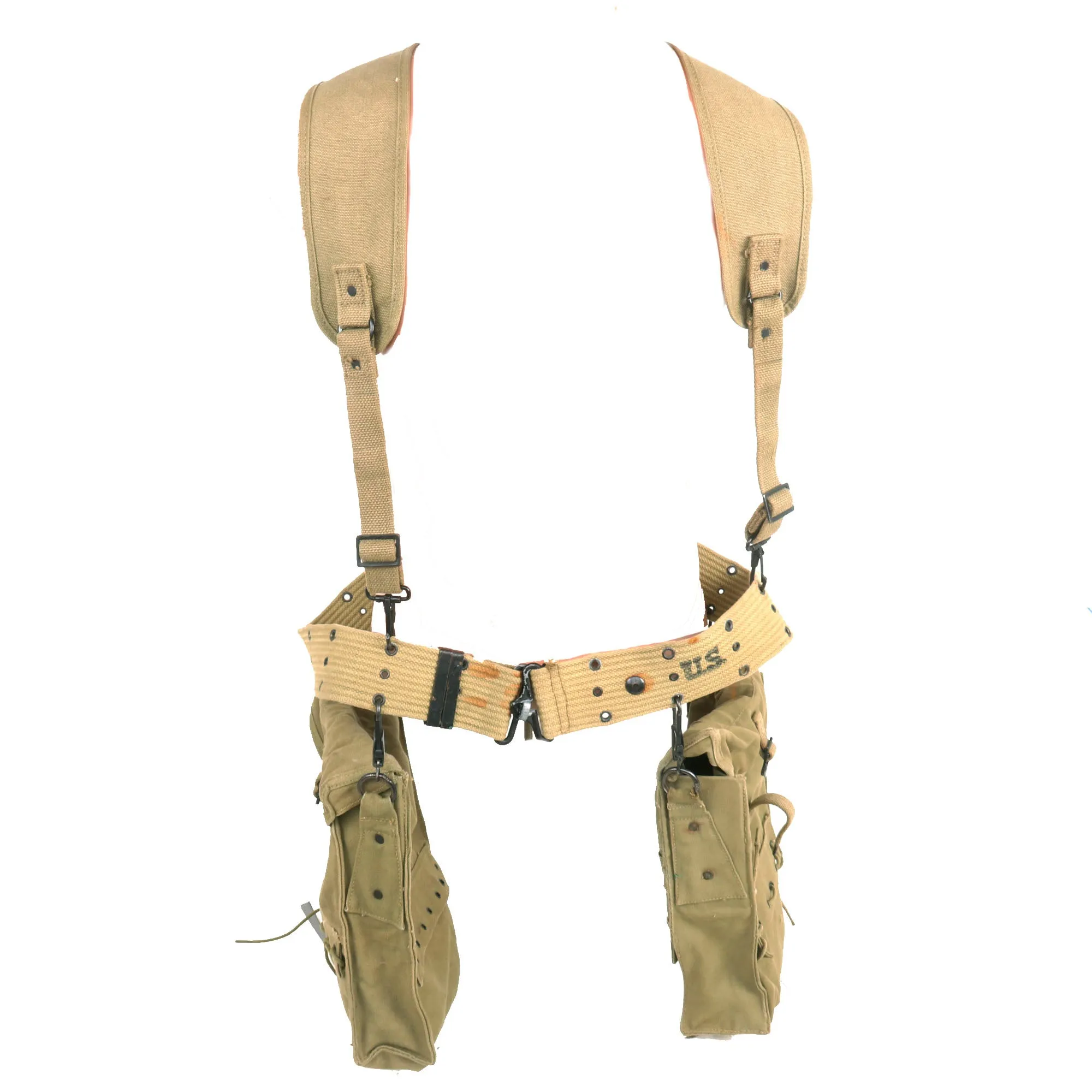 Original U.S. WWII Medic’s Belt Rig with Pouches & Vials - Reproduction Suspenders & Vial Carrier