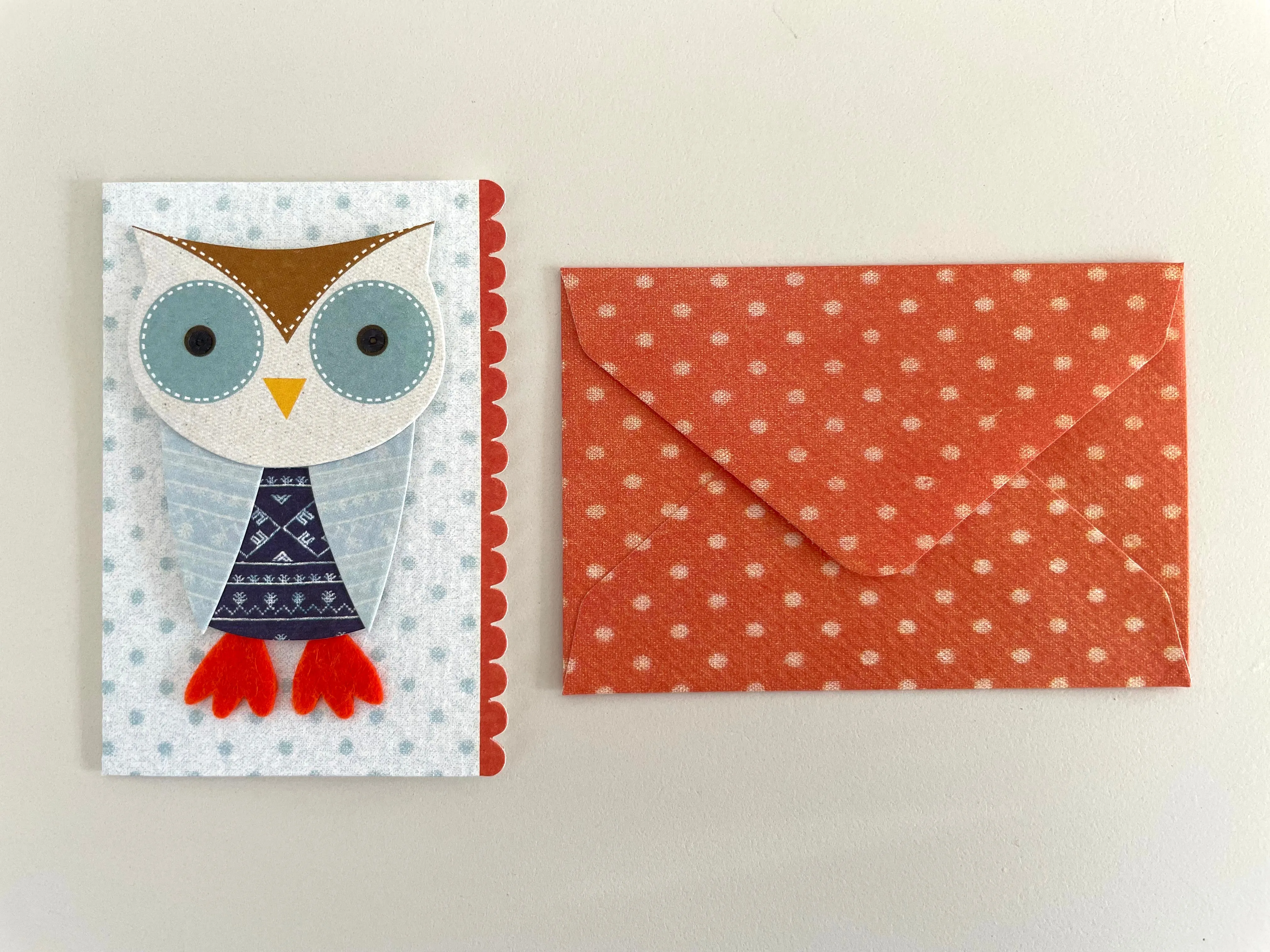 owl enclosure card and envelope