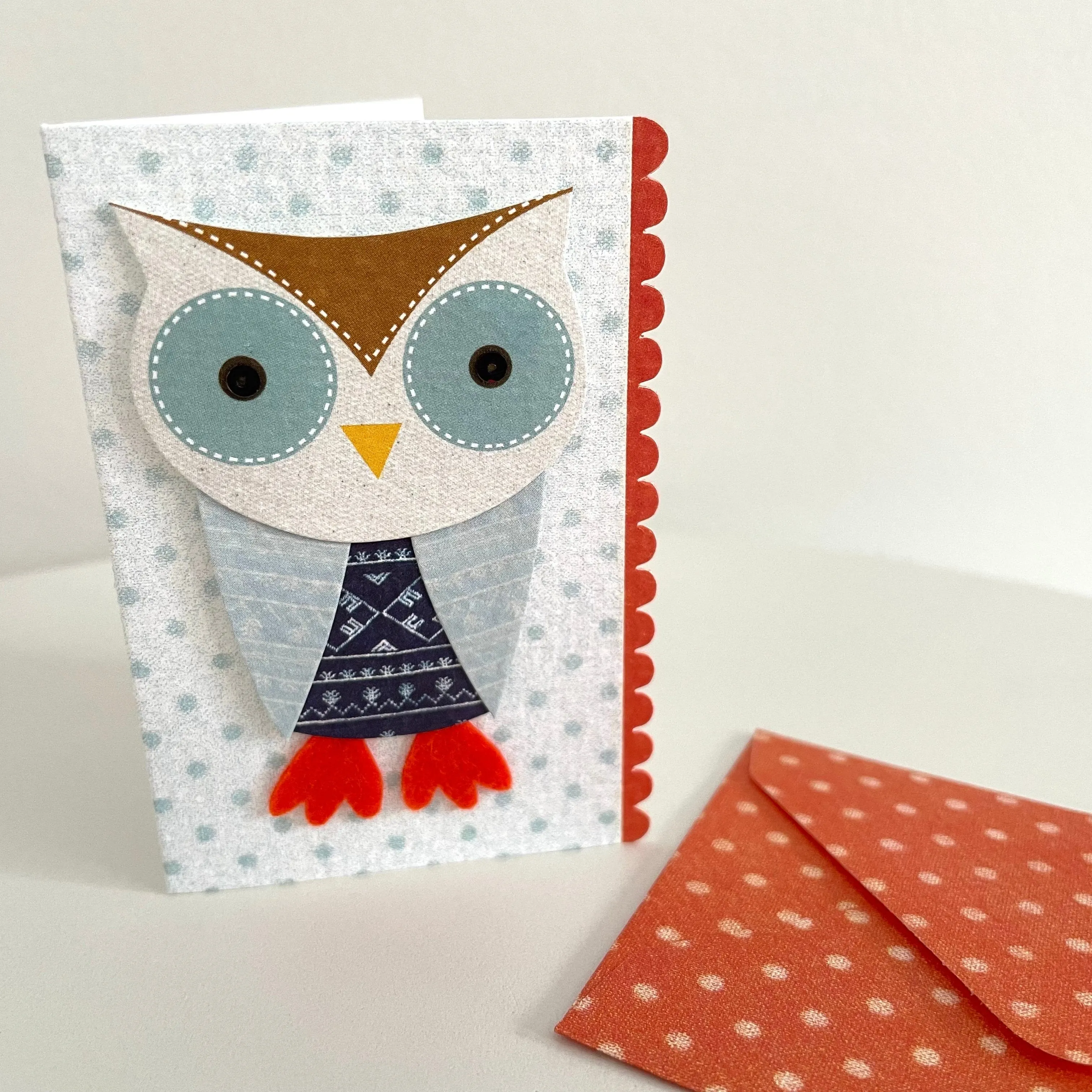 owl enclosure card and envelope