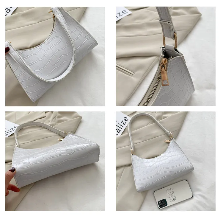 Paziye Crocodile Print One Shoulder Crossbody Bag