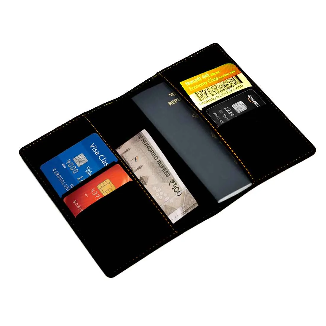 Personalised Travel Wallet Pu Leather Passport Cover - Name Box