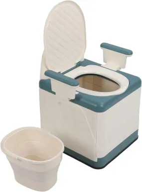 Portable Bedside Commode Toilet with Armrest – Foldable Raised Toilet Seat for Seniors & Adults