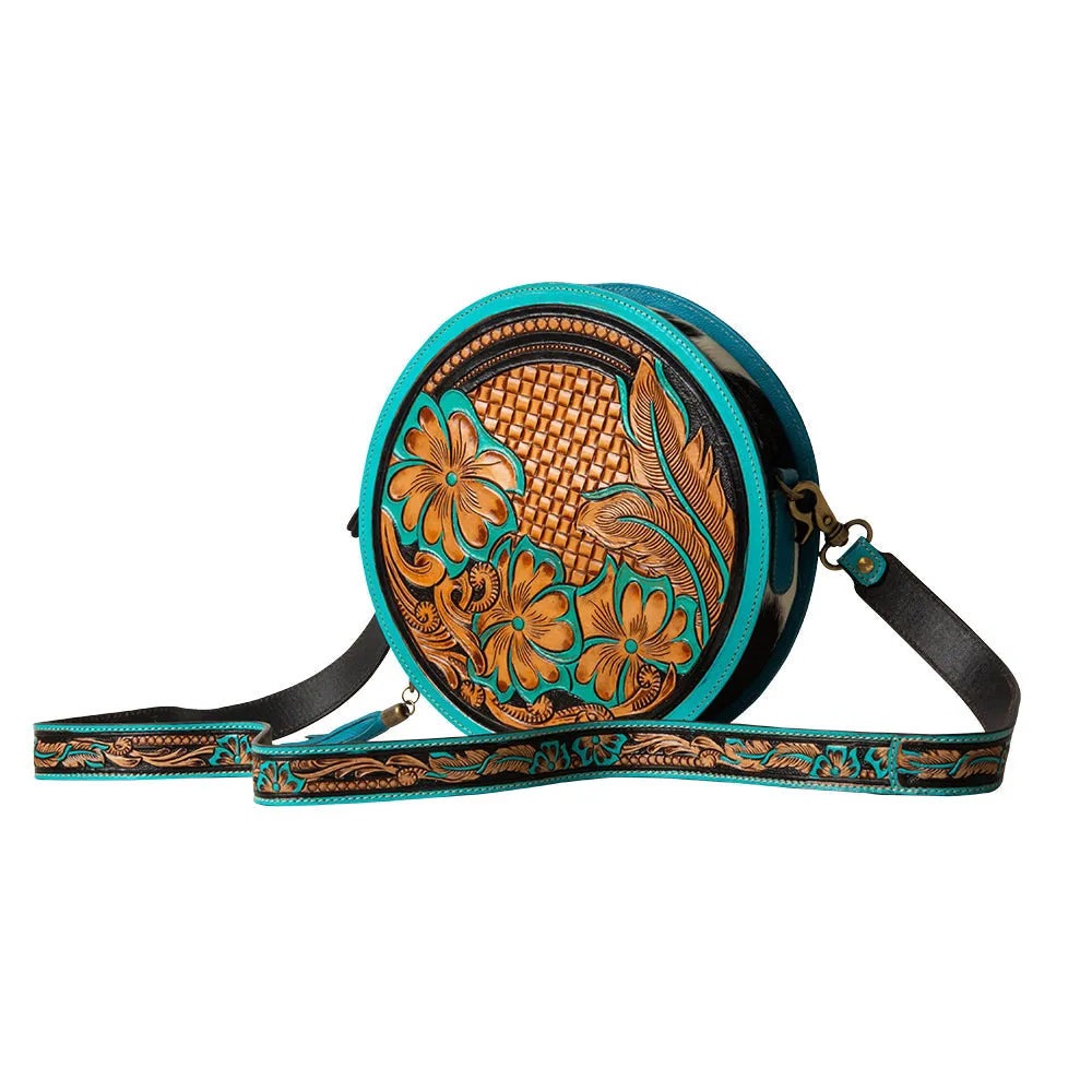 Priceless Love Hand-Tooled Round Bag