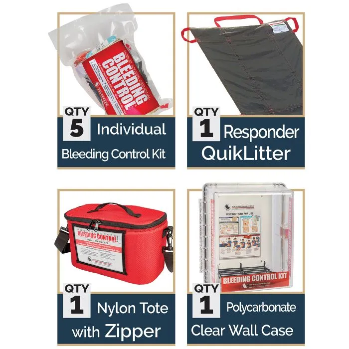 PUBLIC ACCESS BLEEDING CONTROL STATIONS - 5-PACK VACUUM SEALED