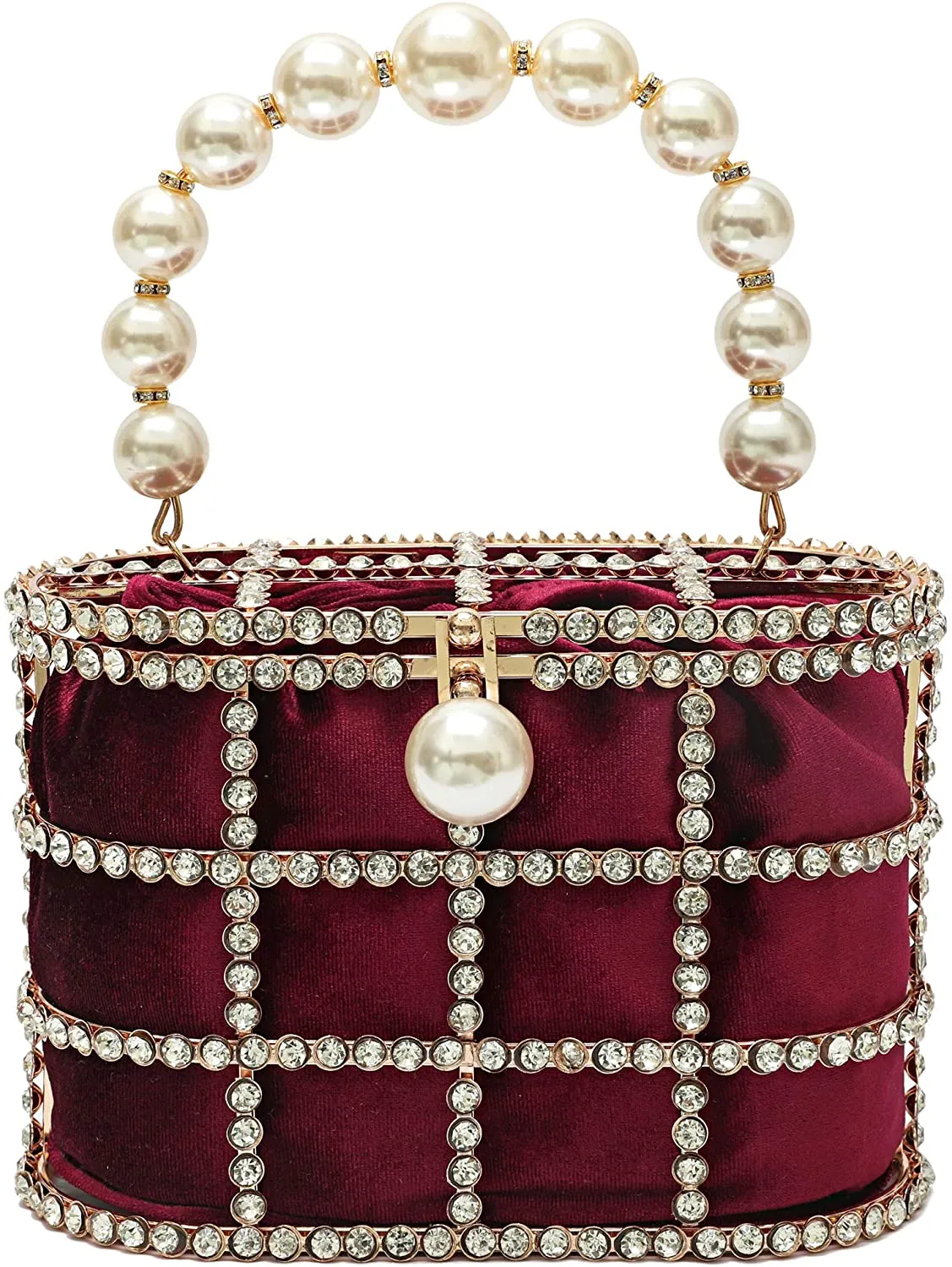 Purple Clutch  Sparkly Pearl Diamond Handbag