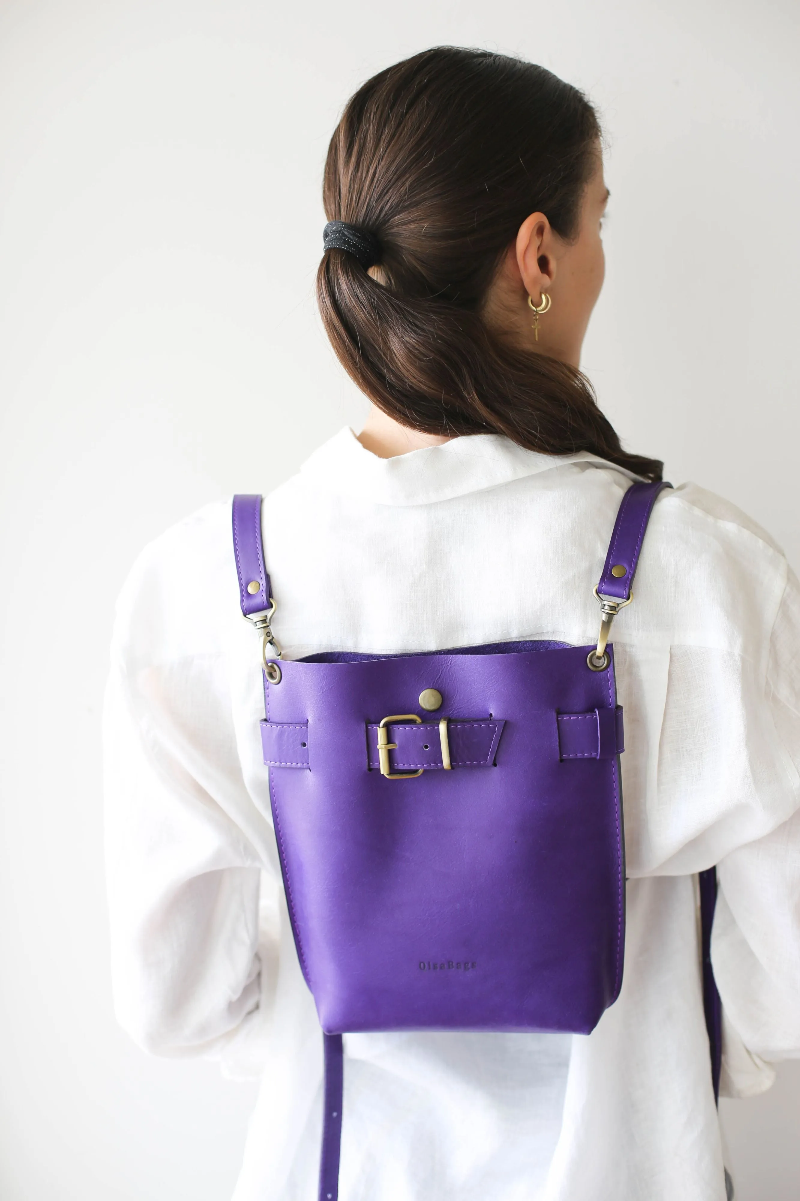 Purple Small Leather Bag