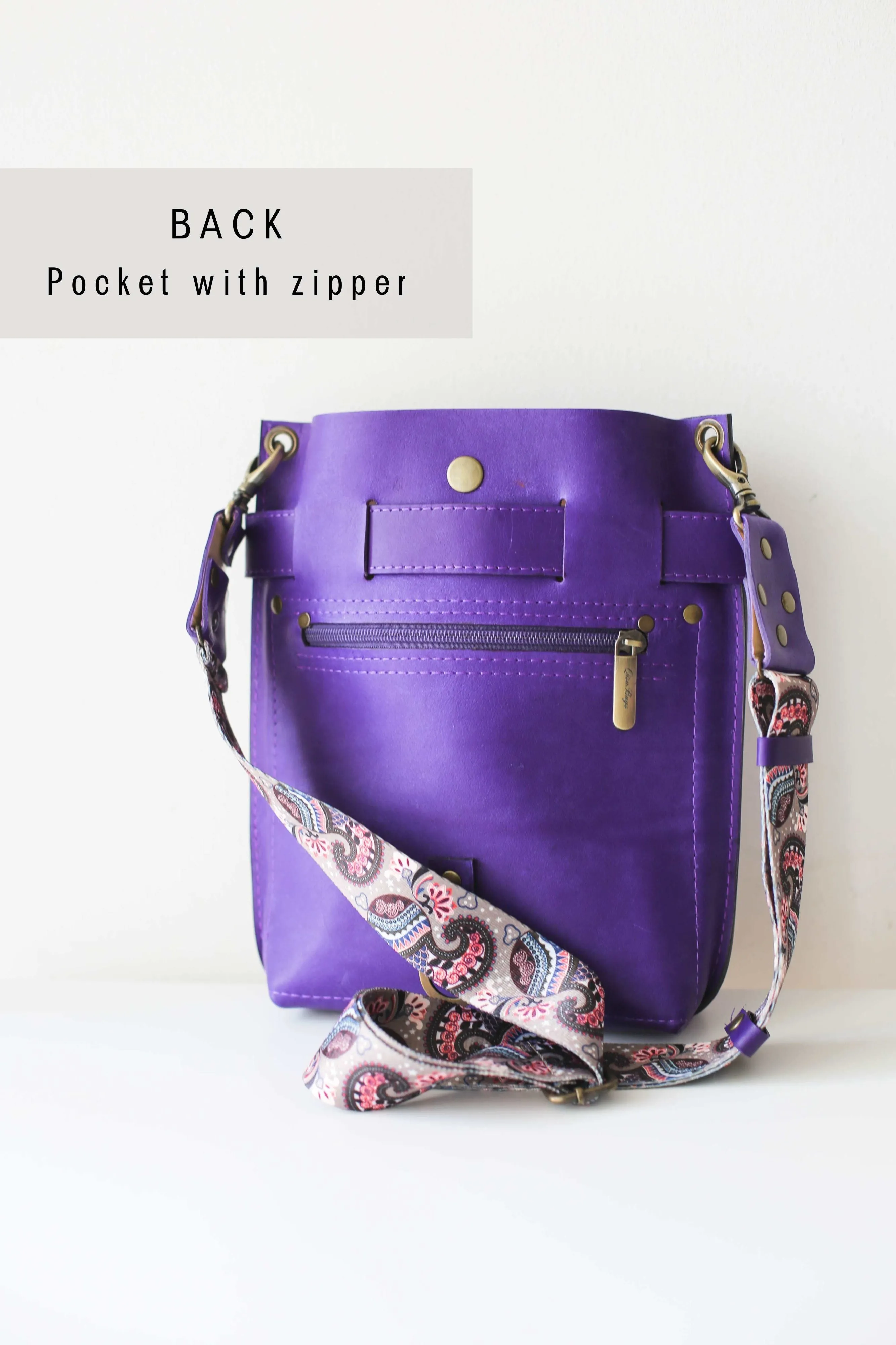 Purple Small Leather Bag