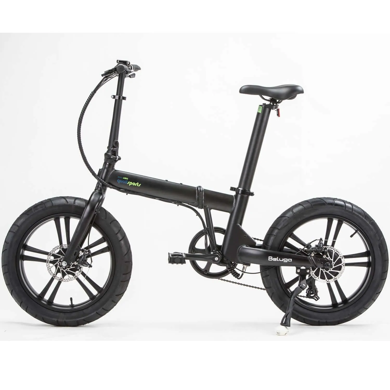 Qualisports Beluga Fat Tire Portable Folding Electric Bike