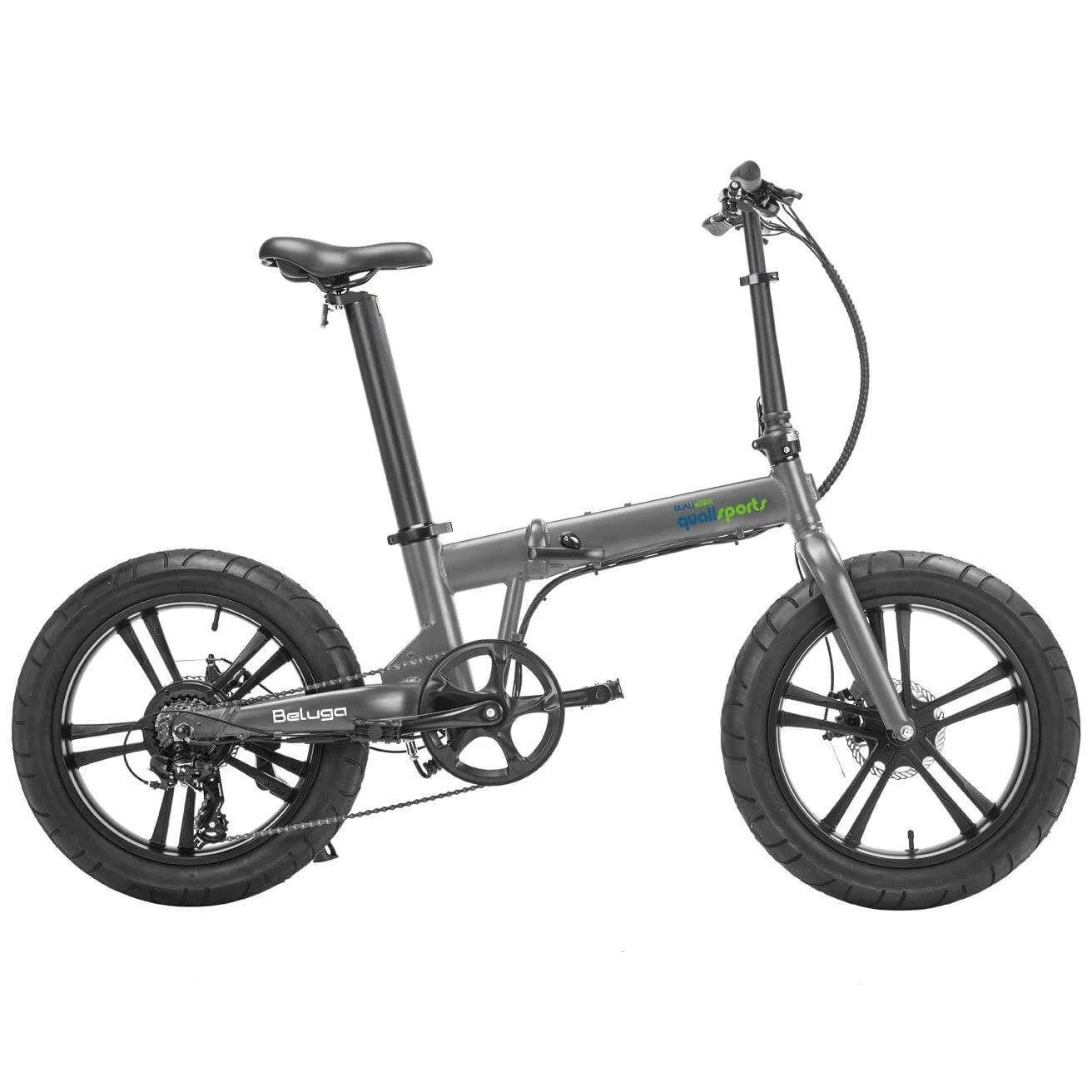 Qualisports Beluga Fat Tire Portable Folding Electric Bike