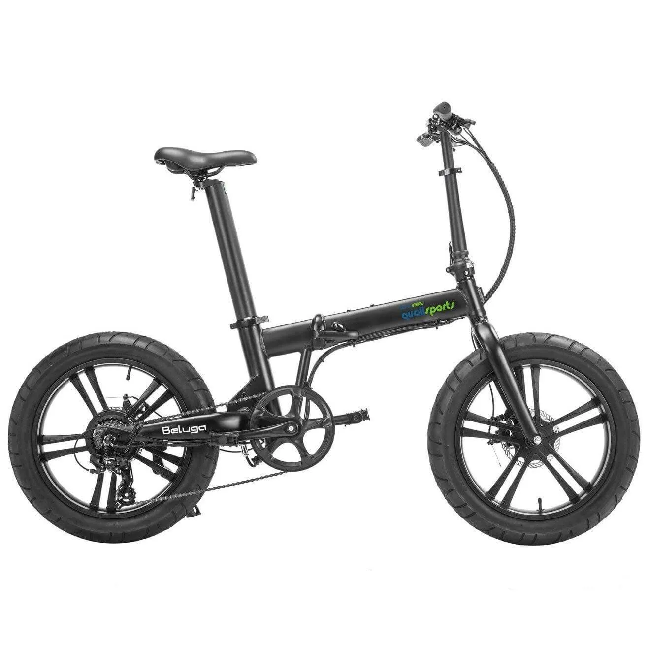 Qualisports Beluga Fat Tire Portable Folding Electric Bike