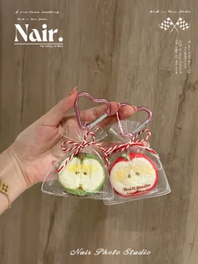 " A bag of Apple" handmade wool felt cute girl bag charm hanging ornaments