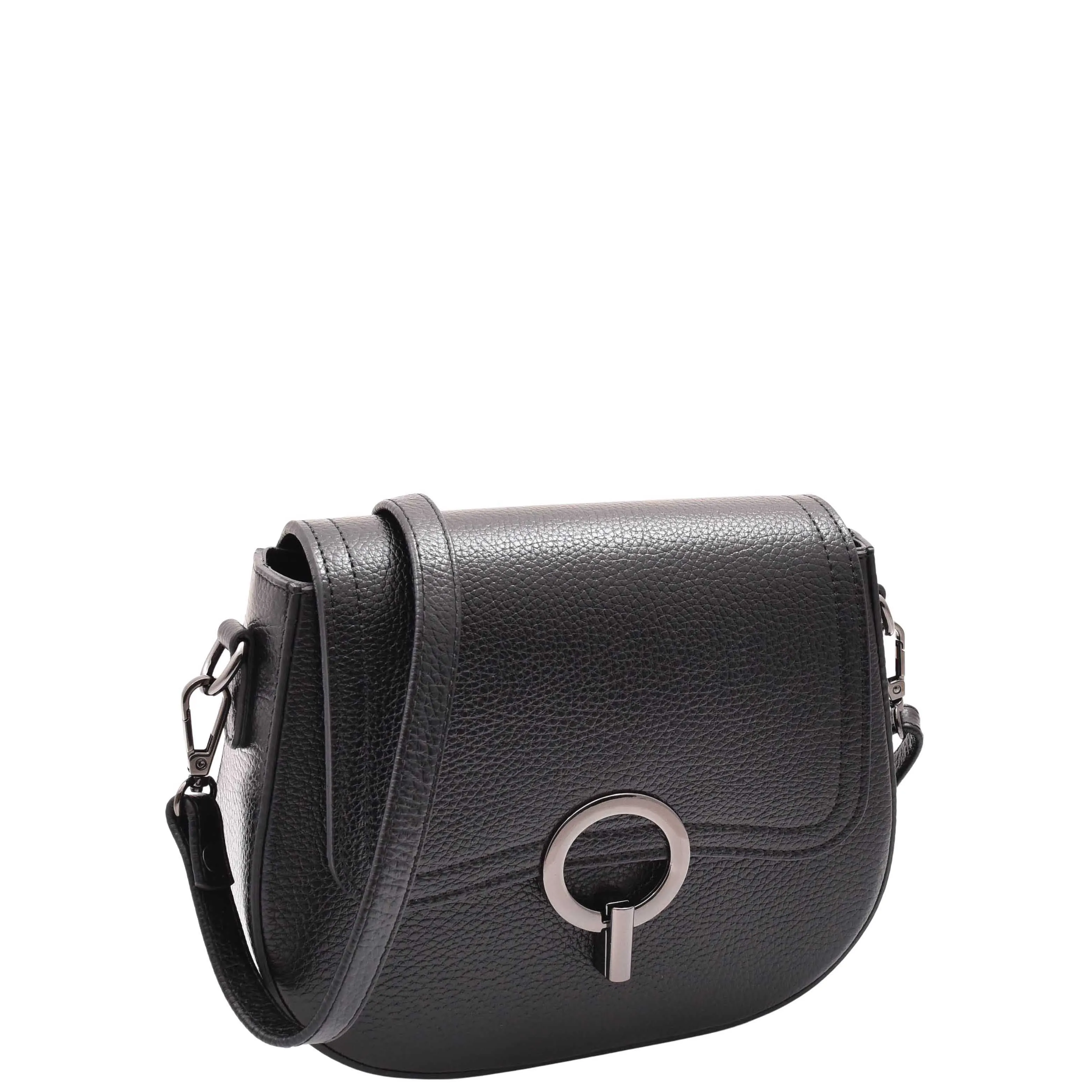 Real Leather Small Size Cross Body Bag for Women Zora Black