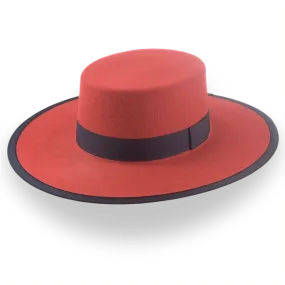 Red Western Hat with Flat Top in Premium Wool Felt | The Bolero