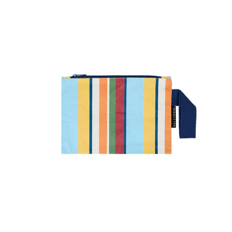 Retro Stripe Mini Zip Pouch