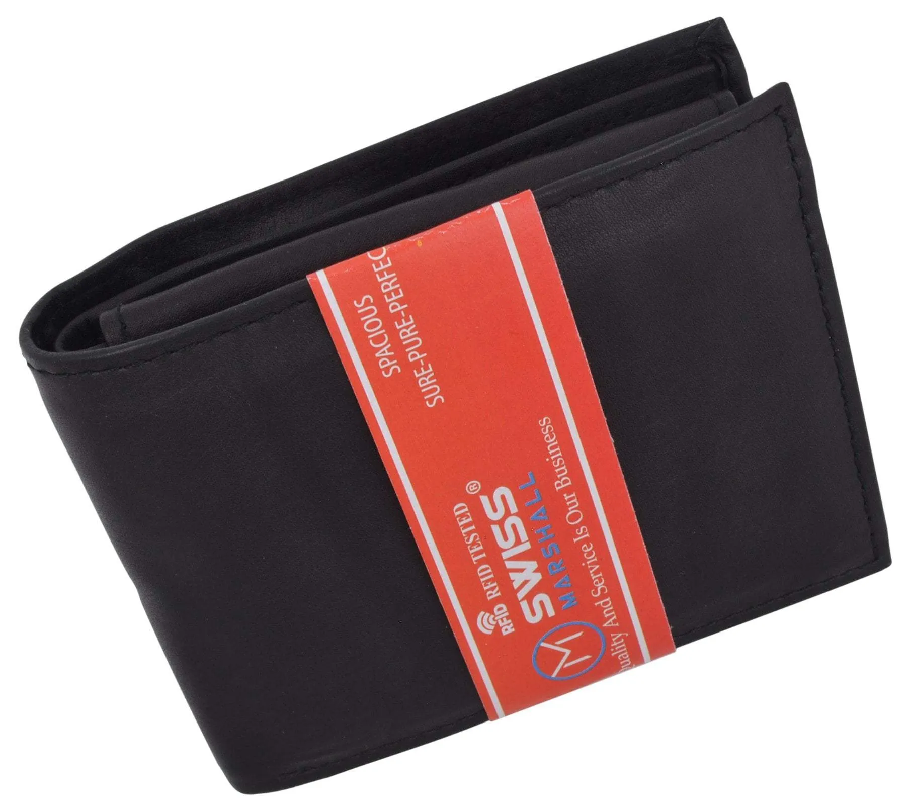 RFID Cow Napa Leather Bifold Wallet With Removable 2 ID Windows & Card Holder