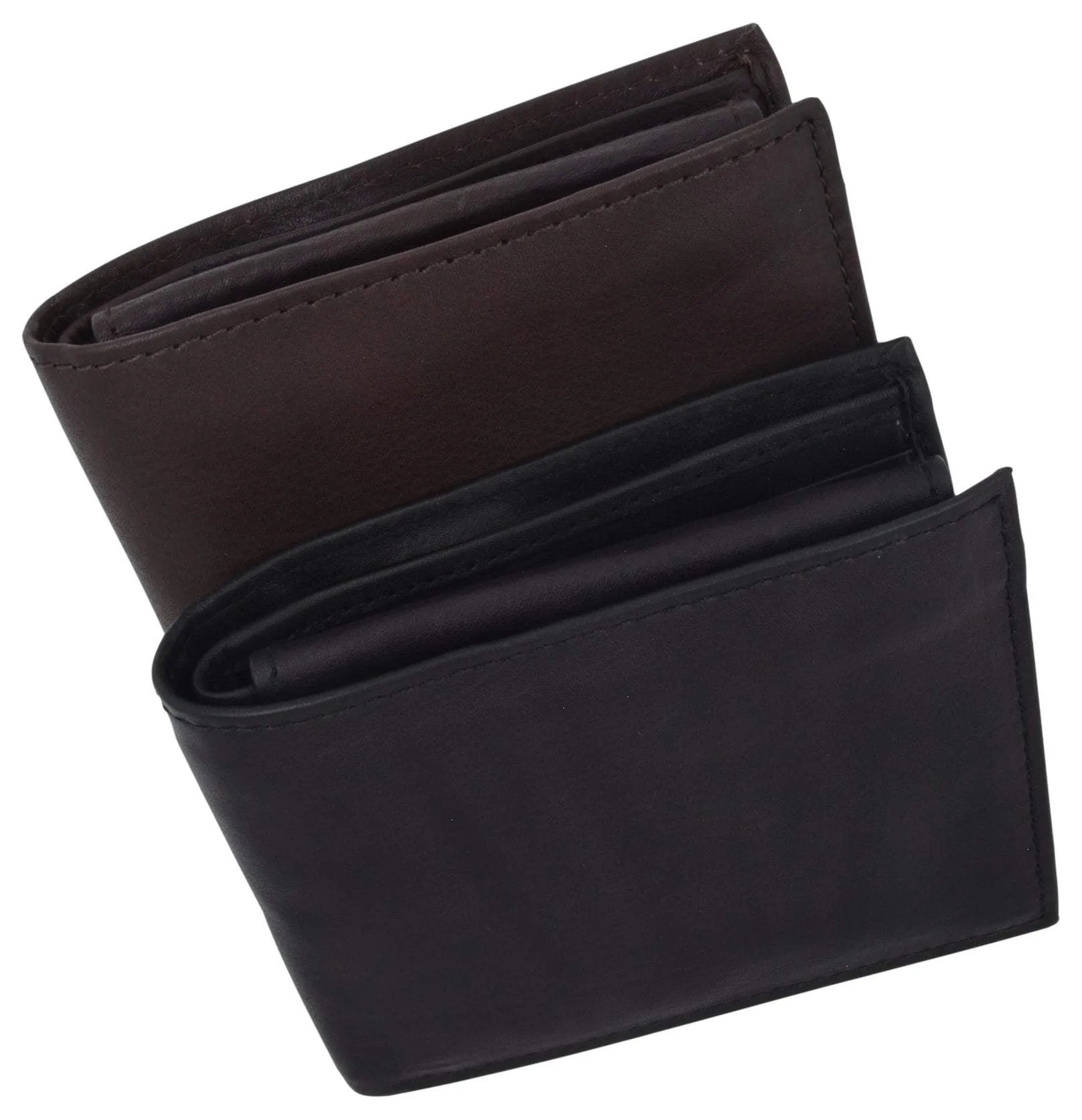 RFID Cow Napa Leather Bifold Wallet With Removable 2 ID Windows & Card Holder