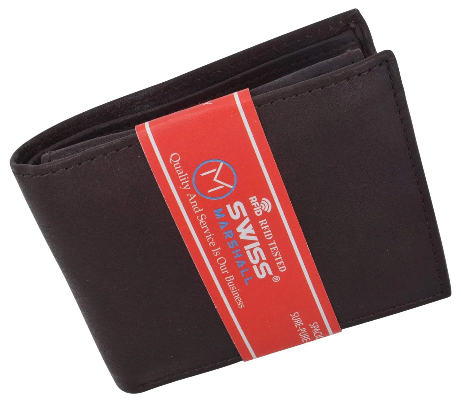 RFID Cow Napa Leather Bifold Wallet With Removable 2 ID Windows & Card Holder