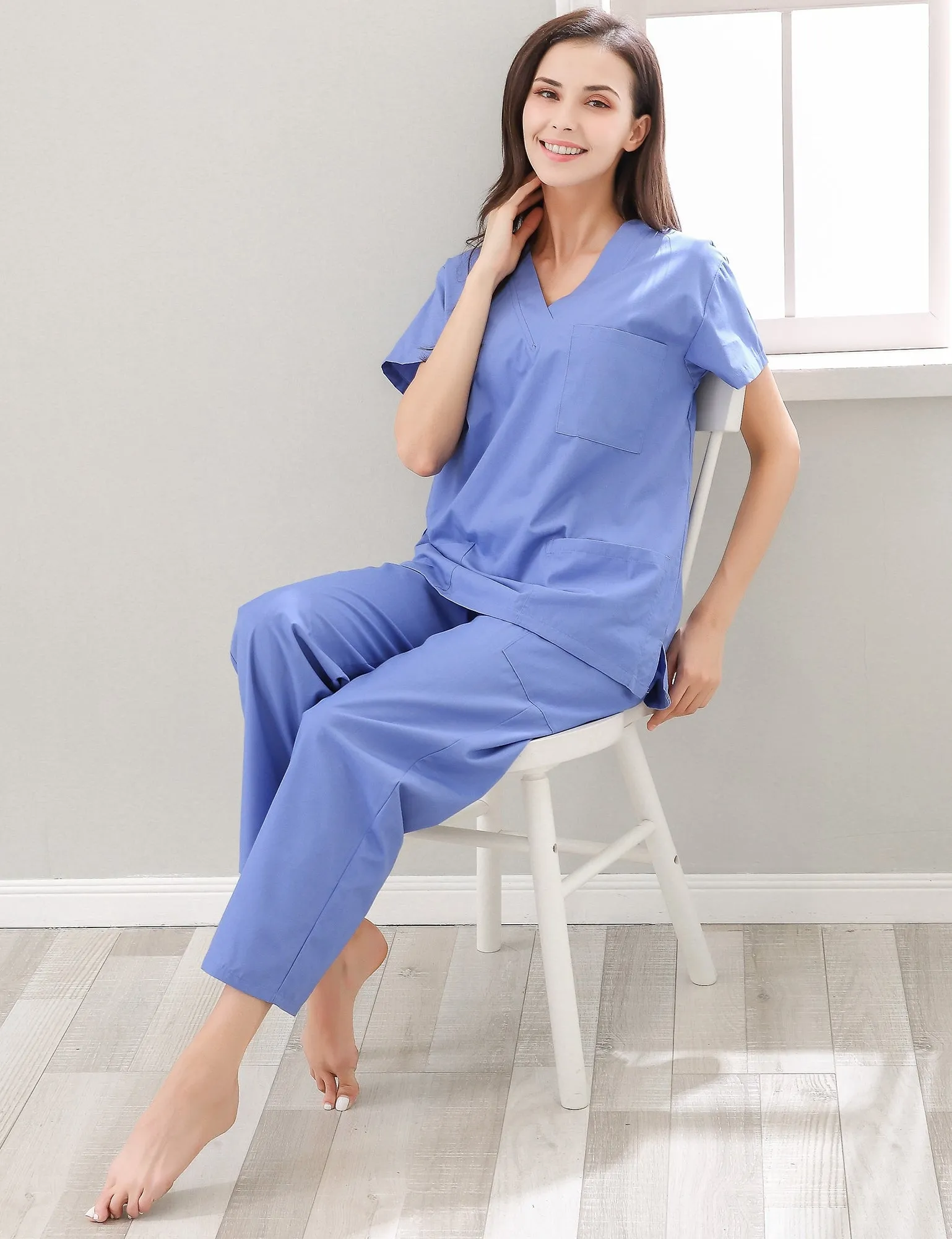 RH Women's Scrub Sets Uniform Medical Hospital Nursing V-Neck CargoPants RHW2847