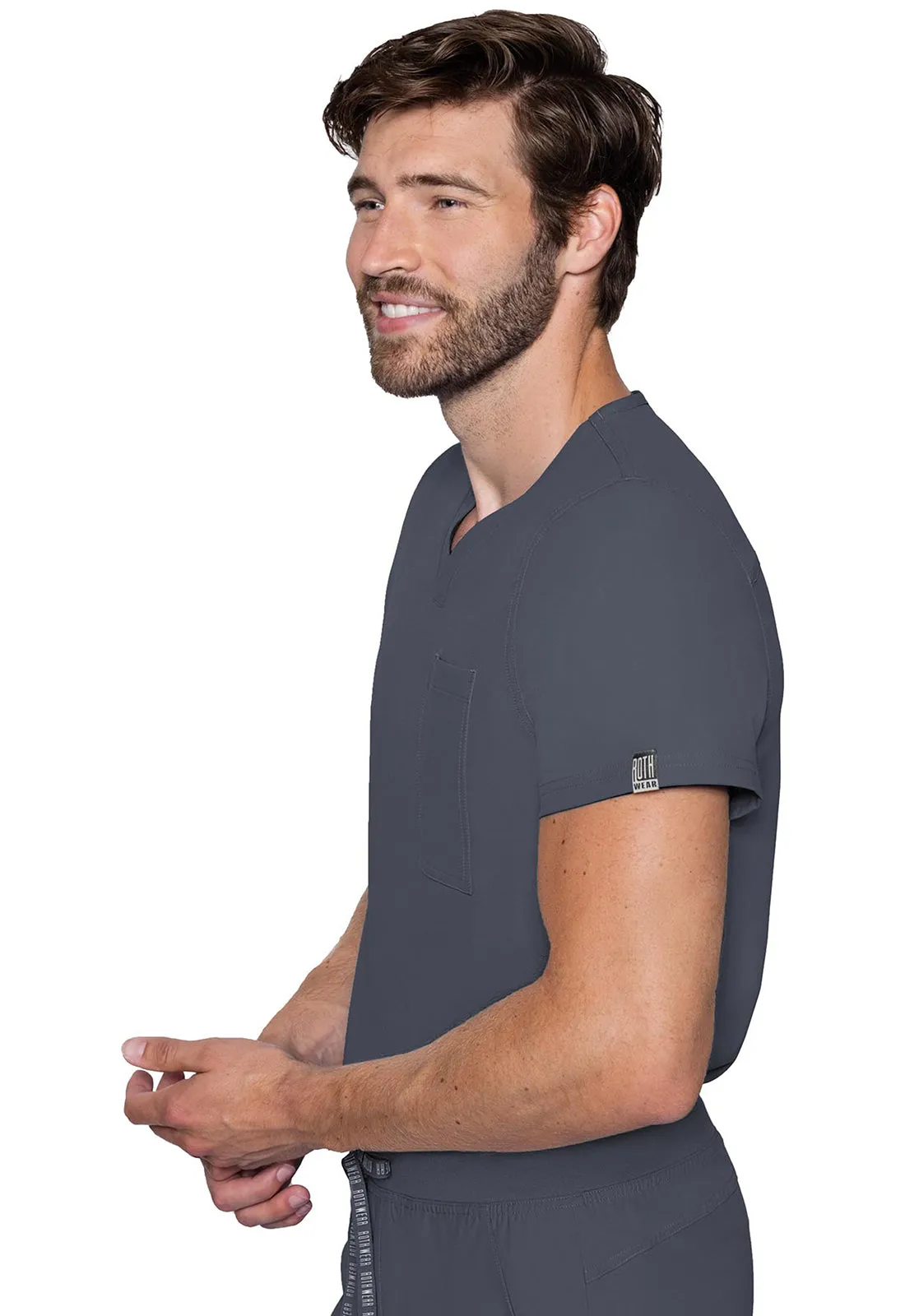 Rothwear Insight Men's Modern Fit Tuckable 1 Pocket Scrub Top - MC2478