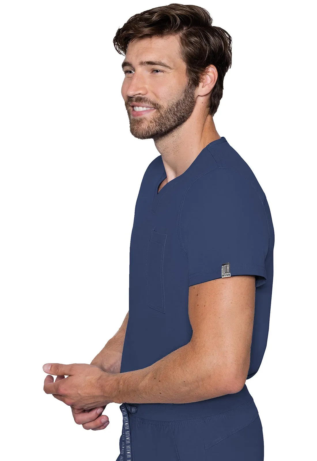 Rothwear Insight Men's Modern Fit Tuckable 1 Pocket Scrub Top - MC2478