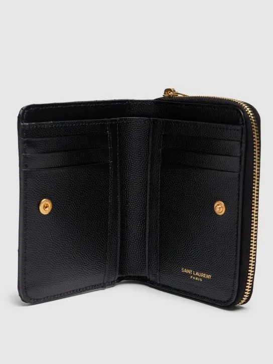 Saint Laurent   Logo leather zip wallet 