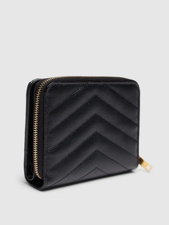 Saint Laurent   Logo leather zip wallet 