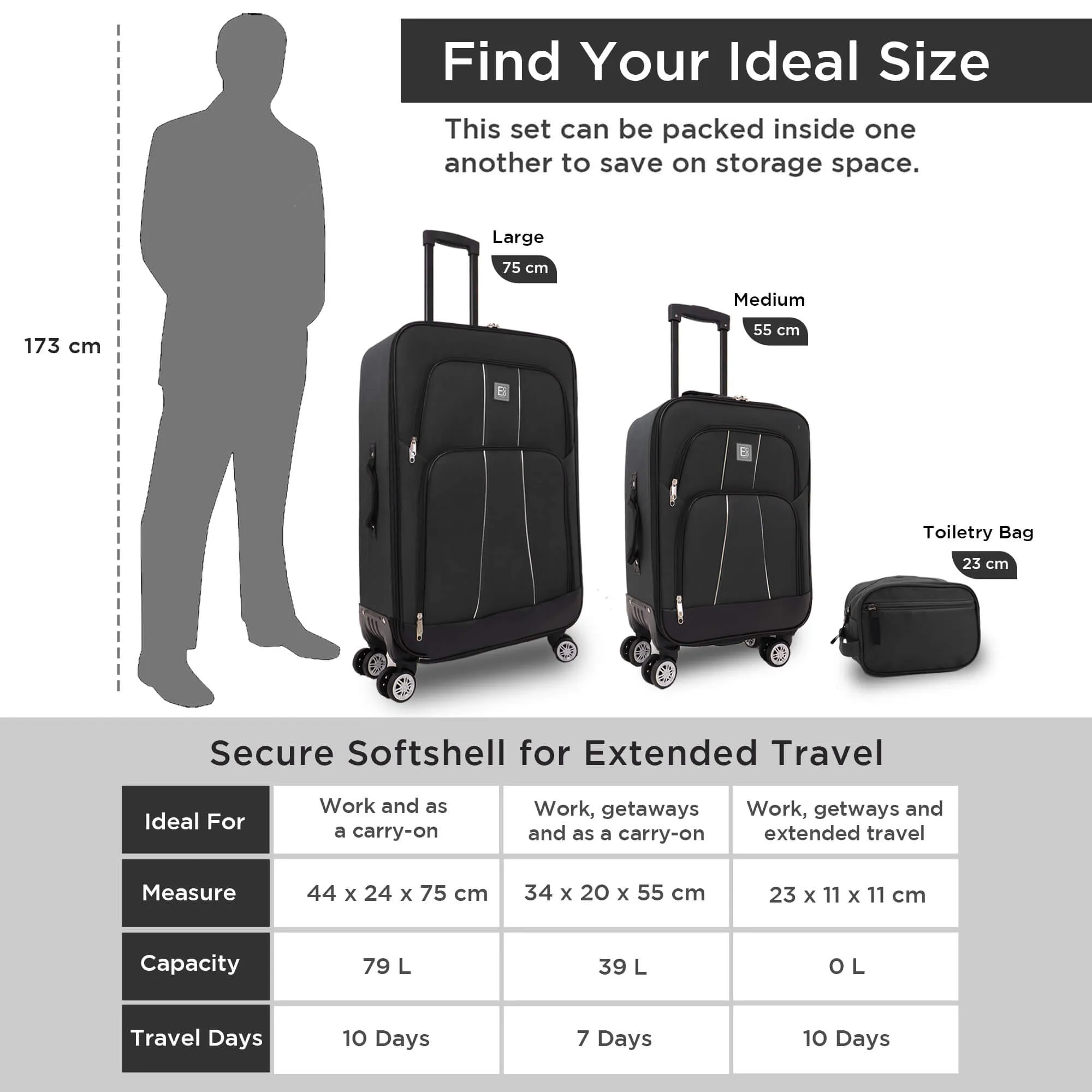 Seville 3 Piece Luggage Set