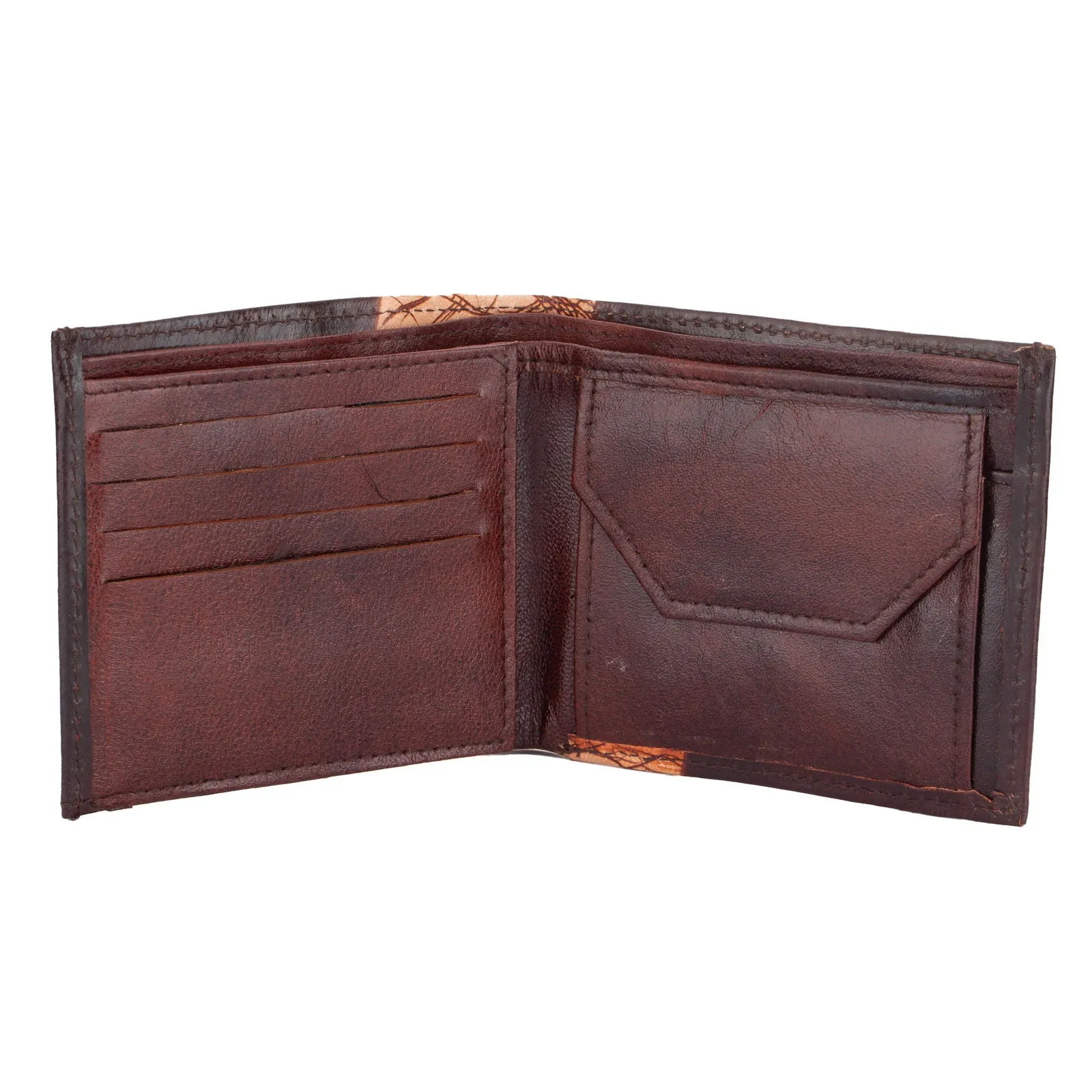 Shantiniketan Leather Products: Handcrafted Genuine Leather Wallet With 5 Spacious Compartments