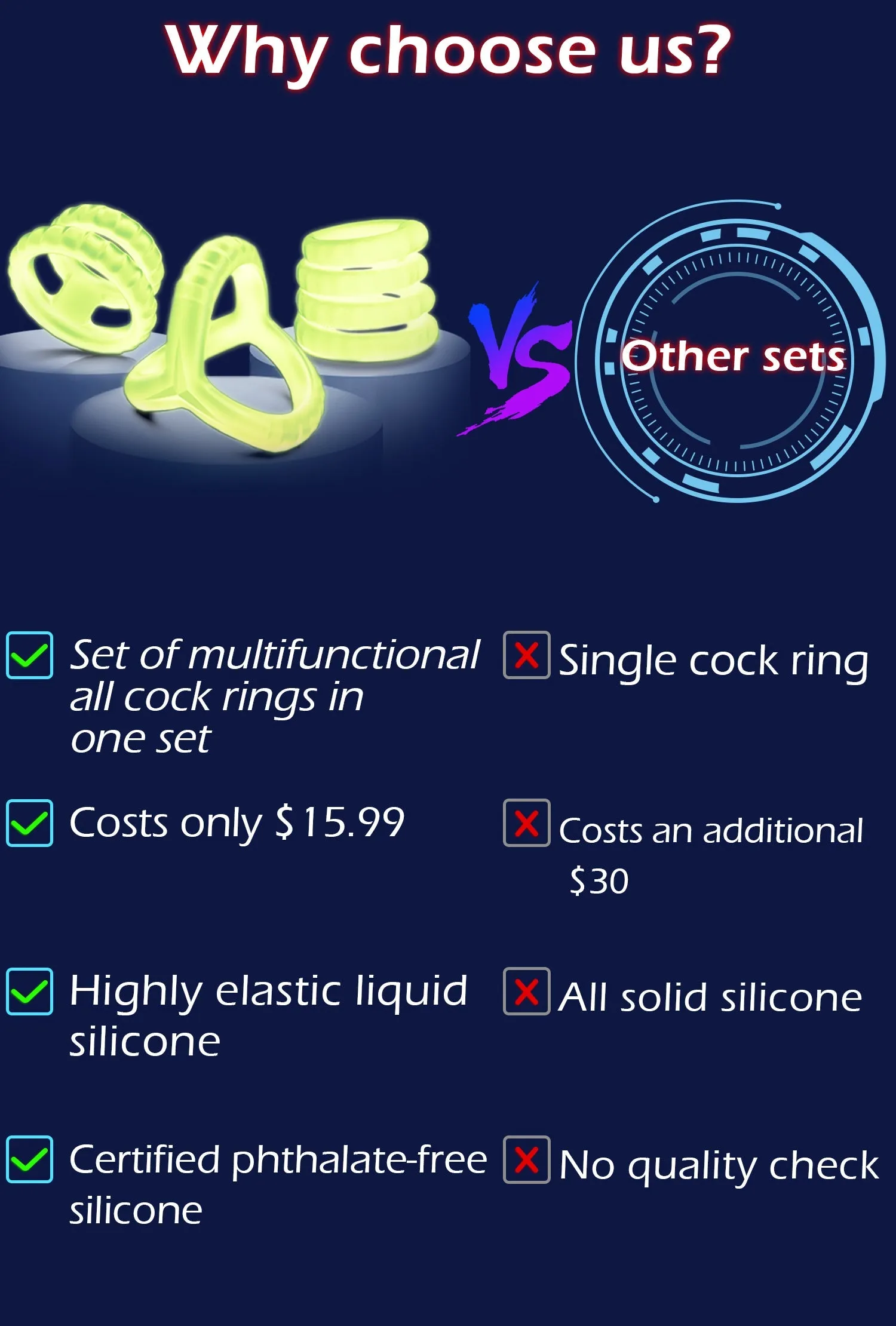 Silicone Cock Ring Set