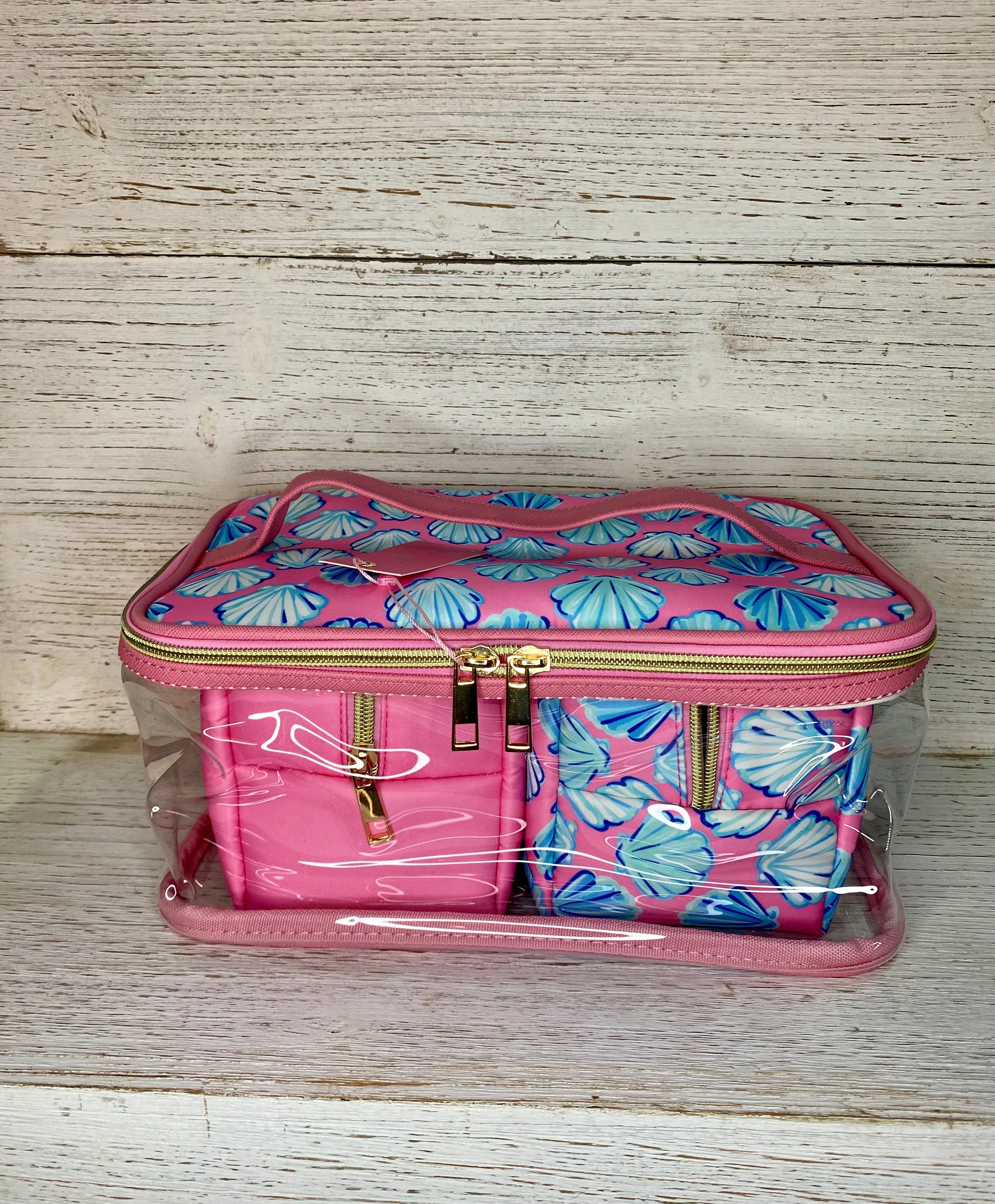 Simply Southern Cosmetic Travel Bag Set in Sea Shell