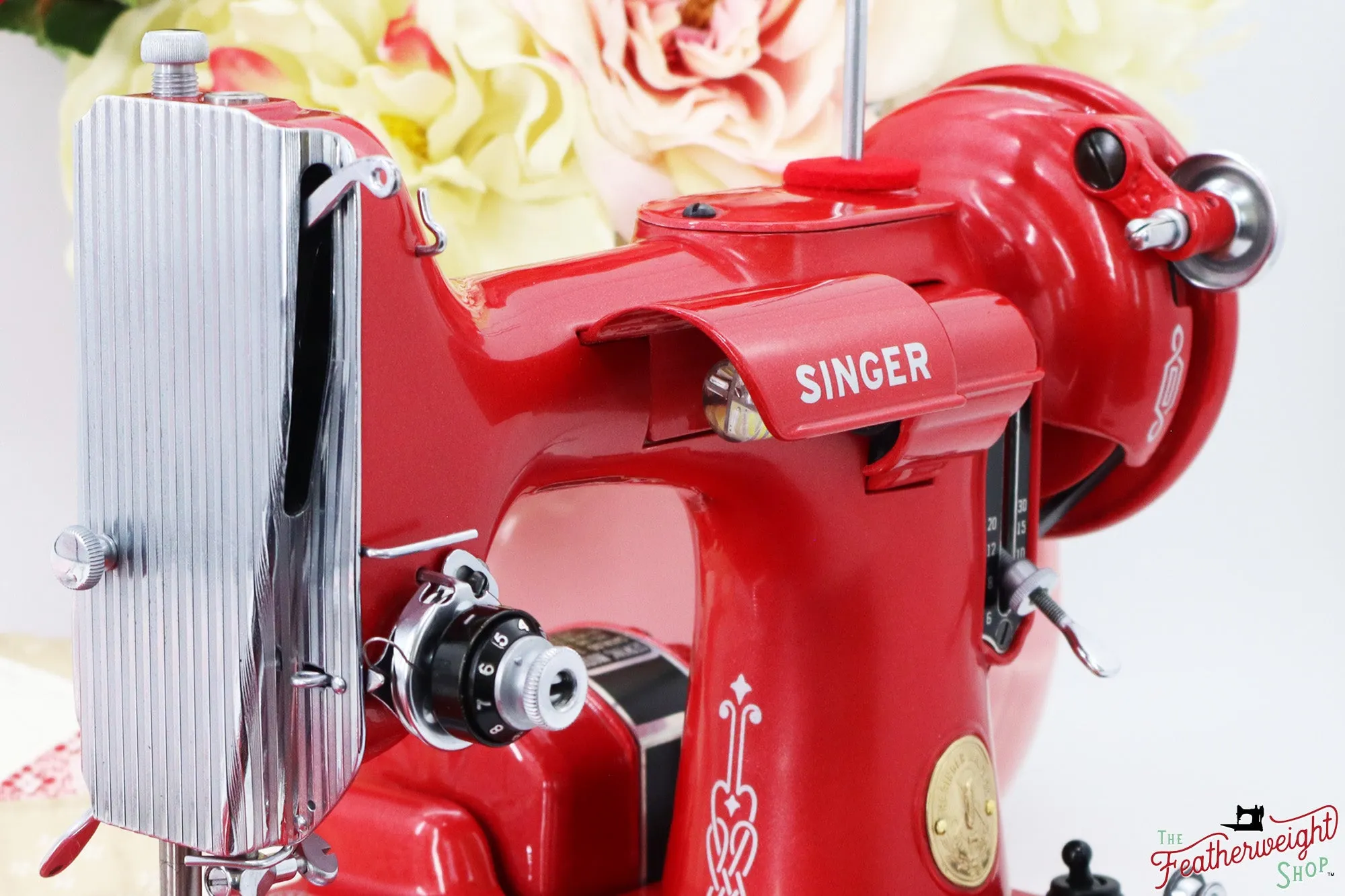 Singer Featherweight 221, AH318*** - Fully Restored in Candy Apple Red