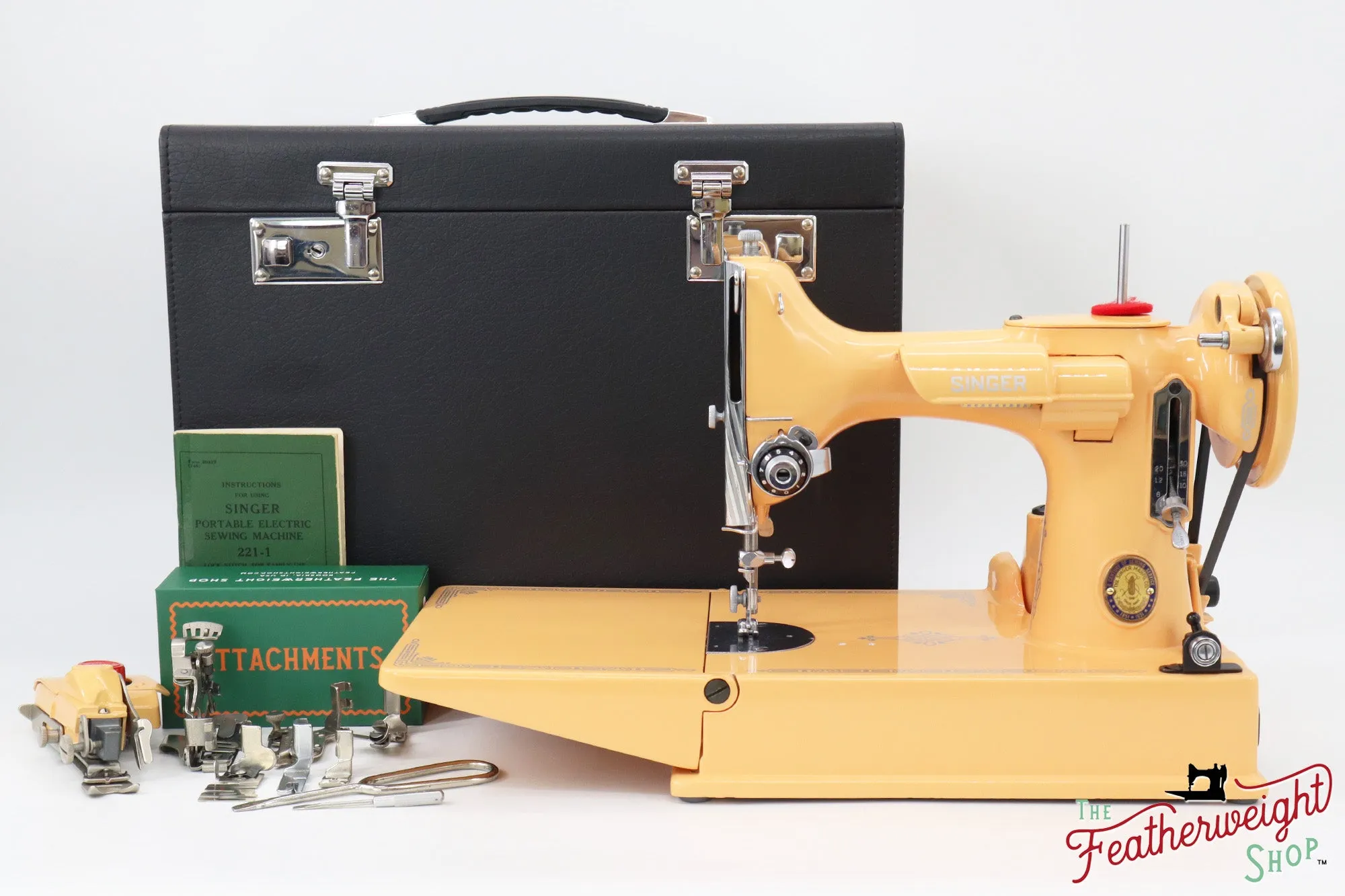 Singer Featherweight 221K, Centennial - EF566*** - Fully Restored in Delightful Apricot