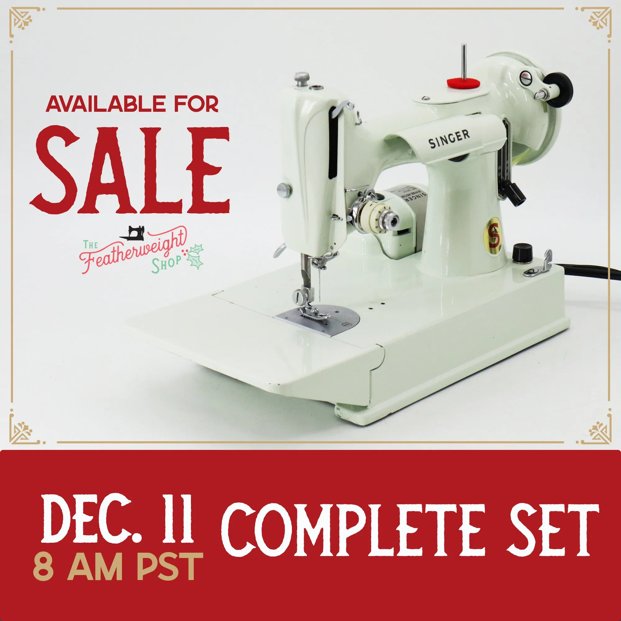 Singer Featherweight 221K Sewing Machine, WHITE - EV887***