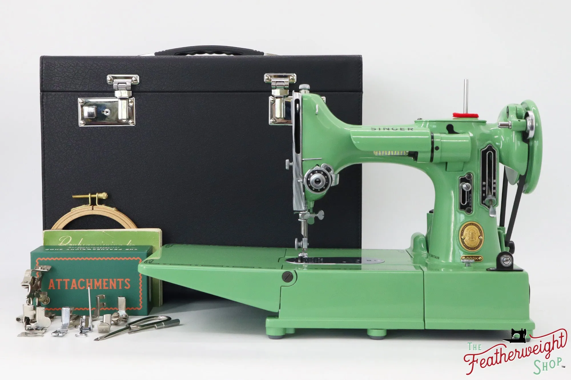 Singer Featherweight 222K - EK32603* - Fully Restored in Art Deco Green