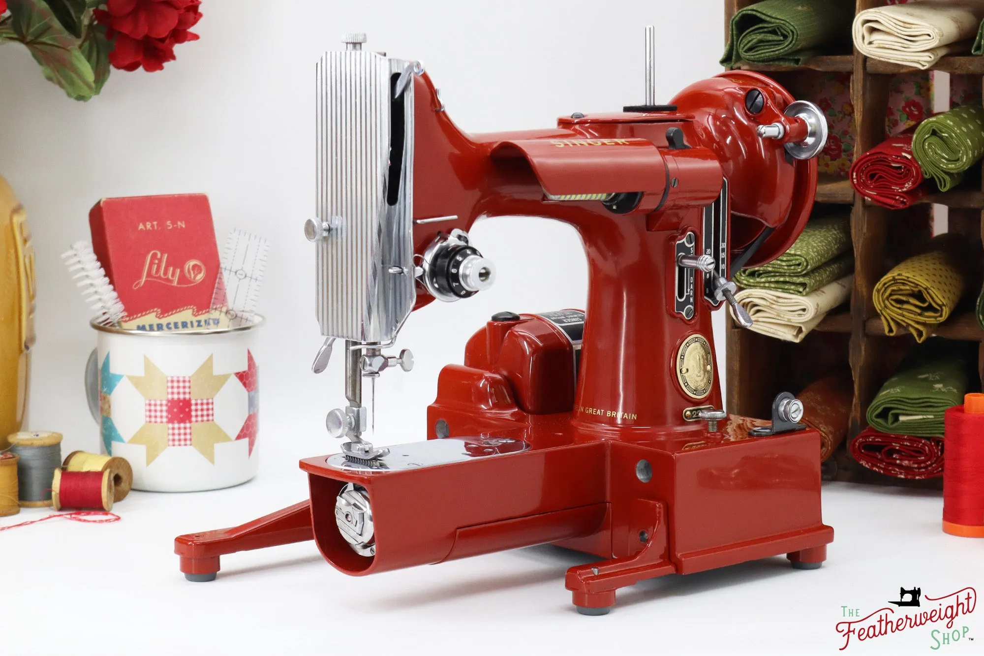 Singer Featherweight 222K - EK6335** - Fully Restored in Brick Red