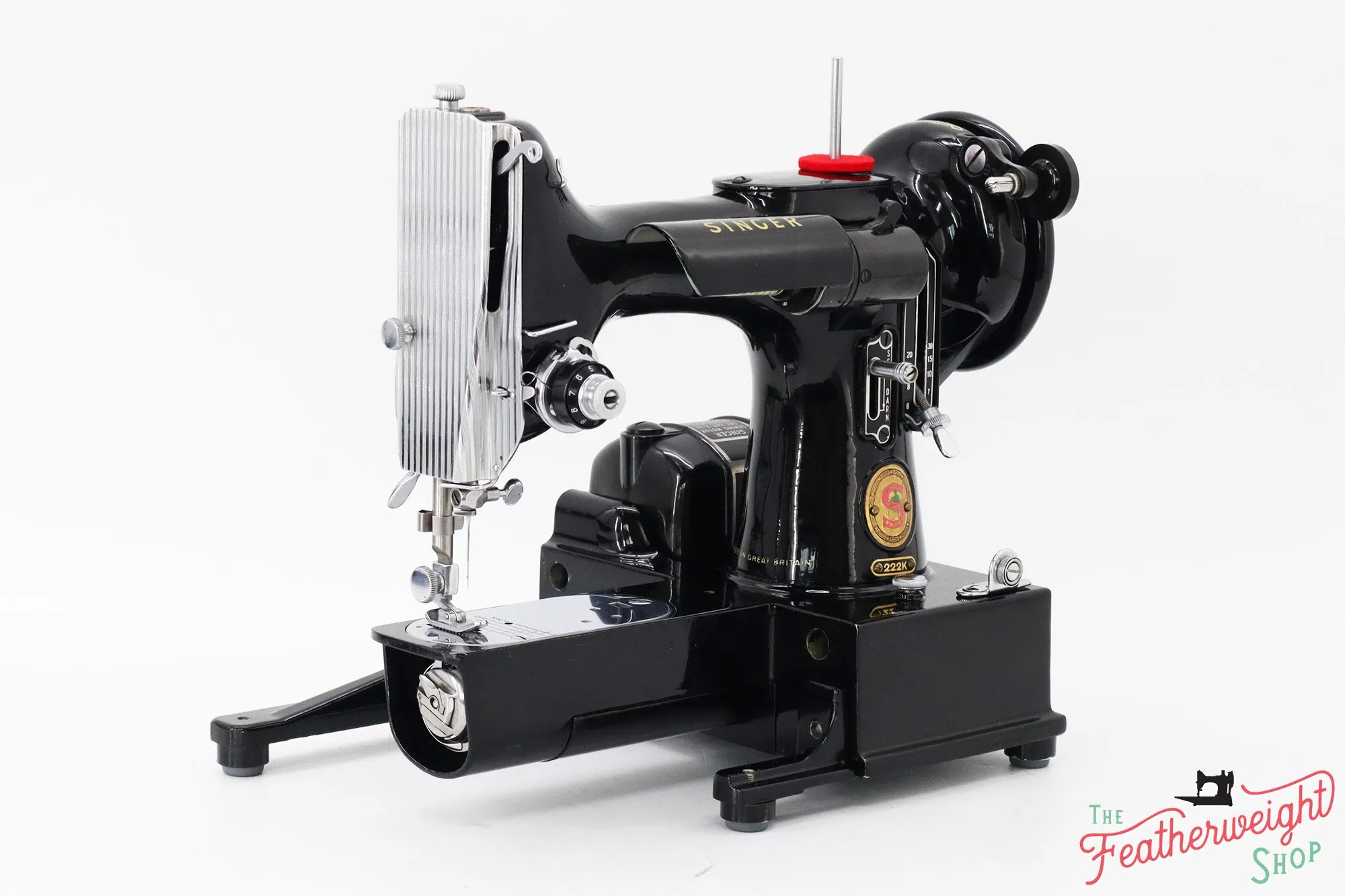 Singer Featherweight 222K Red 'S' Sewing Machine - EN139*** - 1958