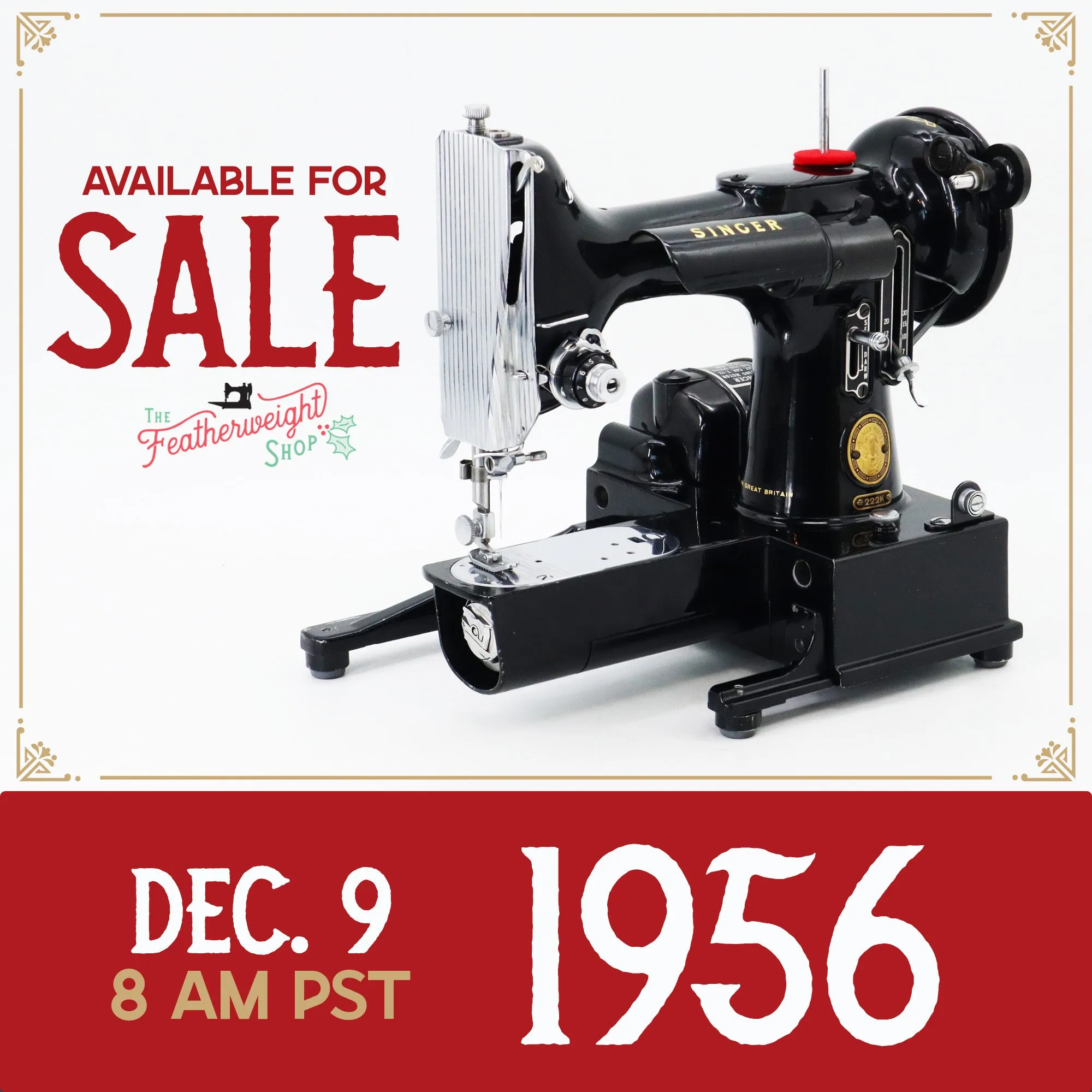 Singer Featherweight 222K Sewing Machine - EL1853**, 1956