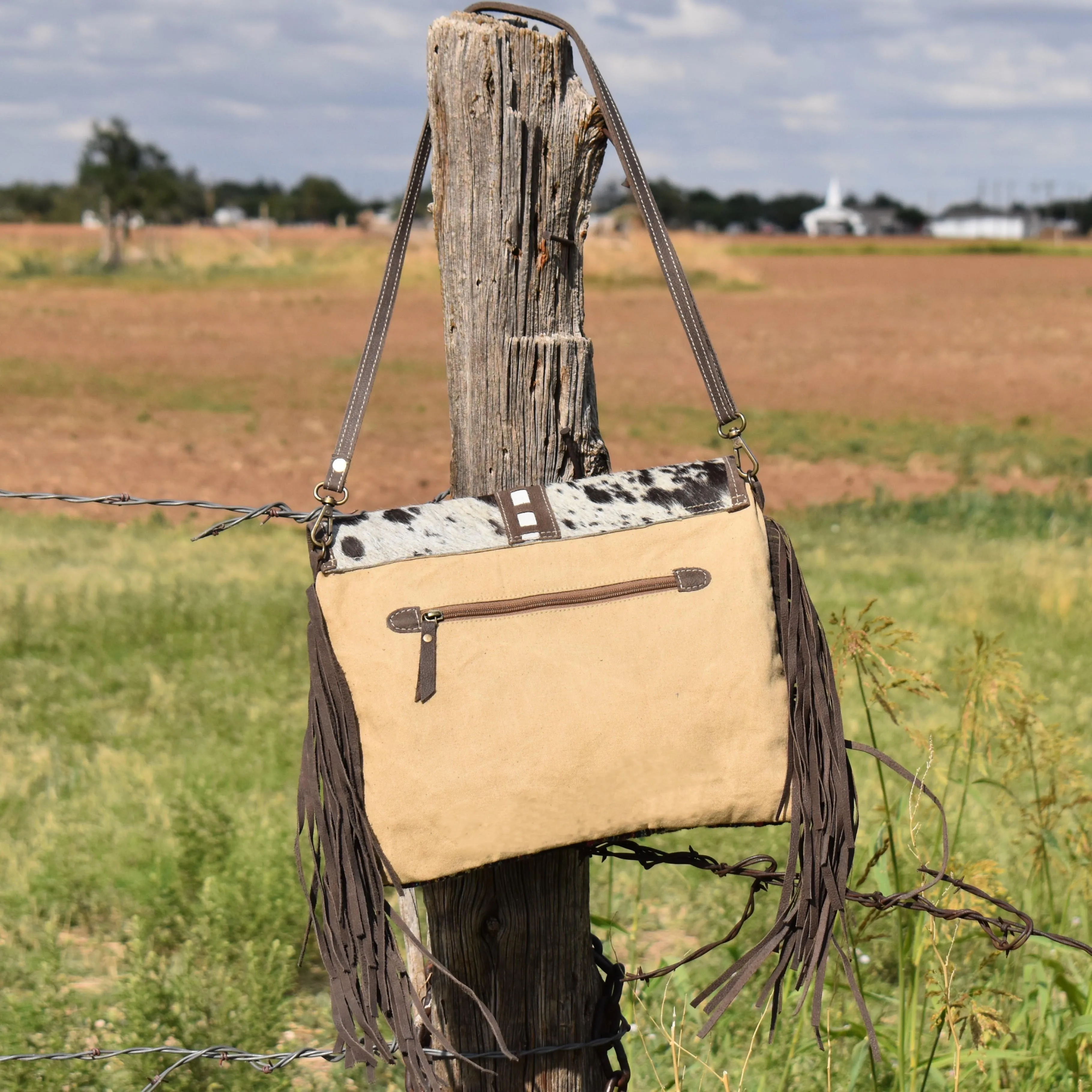 Southwestern Cow on Hair Hobo Bag*