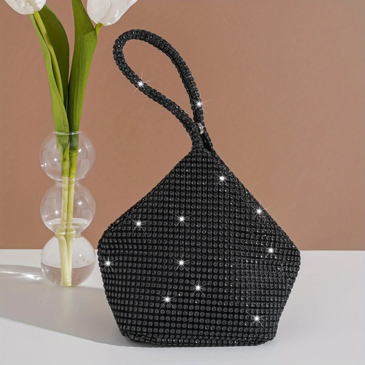 Sparkling Rhinestone Evening Bag Perfect Prom  Wedding Accessory