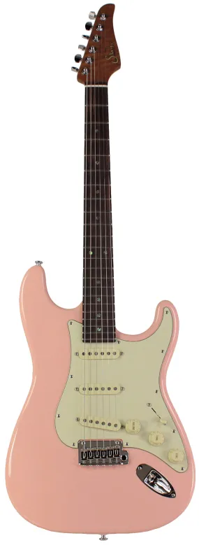 Suhr Select Classic S Guitar, Roasted Flamed Neck, Shell Pink, Rosewood