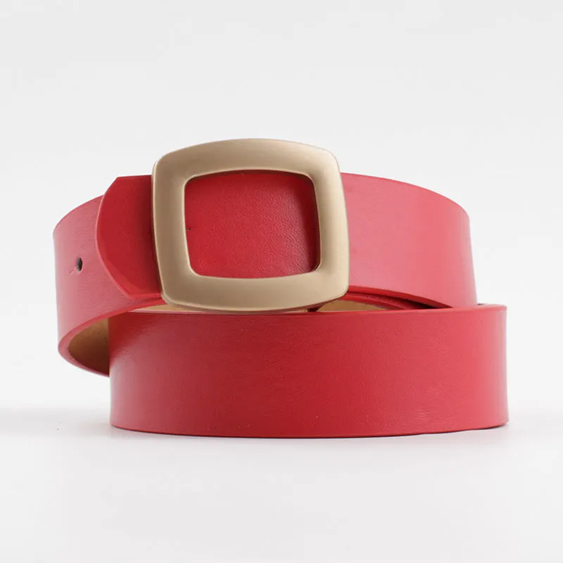 Susie Retro Vegan Leather Women's Belt - Red