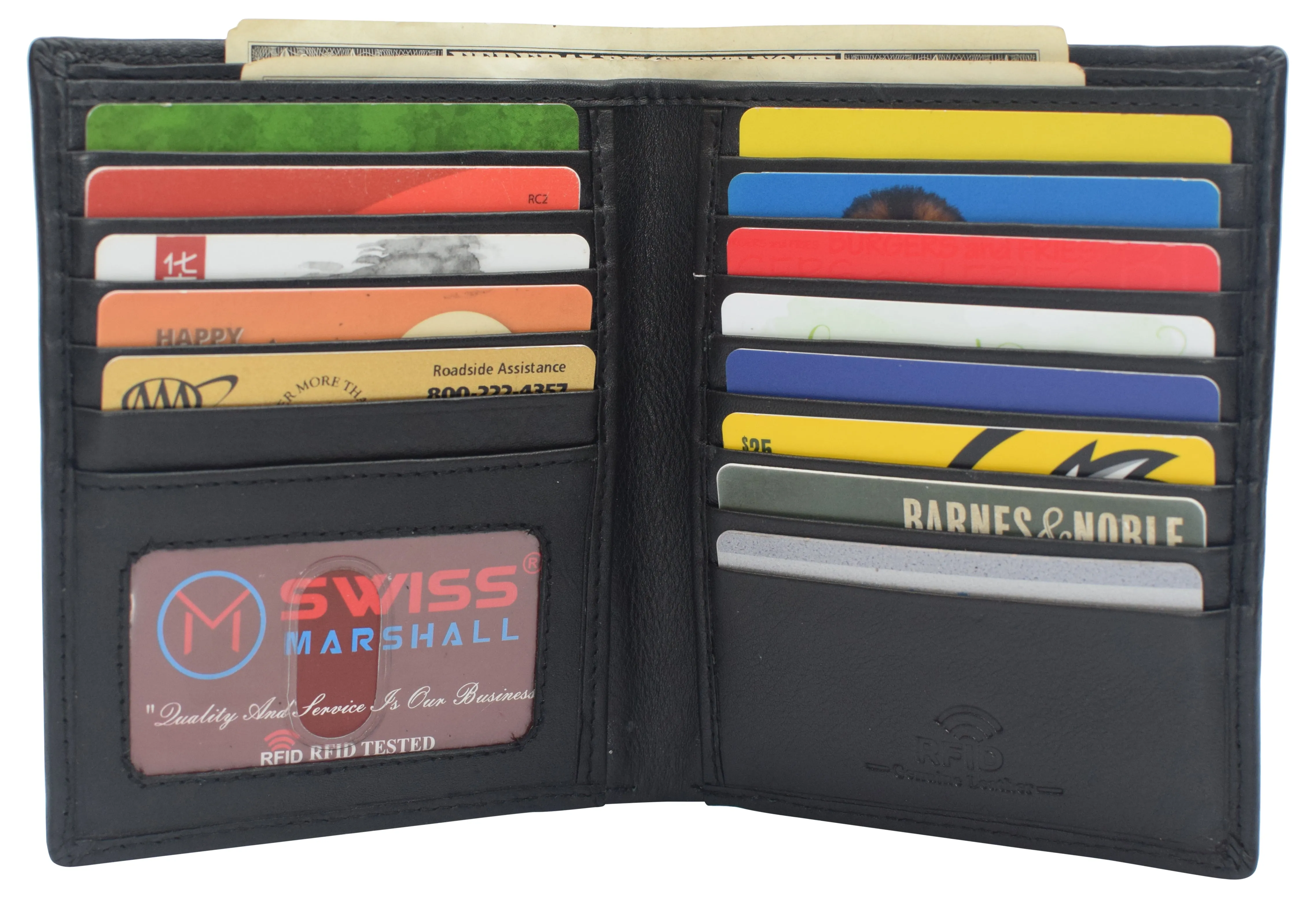 Swiss Marshall RFID Men's Slim Bifold Hipster Premium Leather Euro Wallet RFIDCN2502